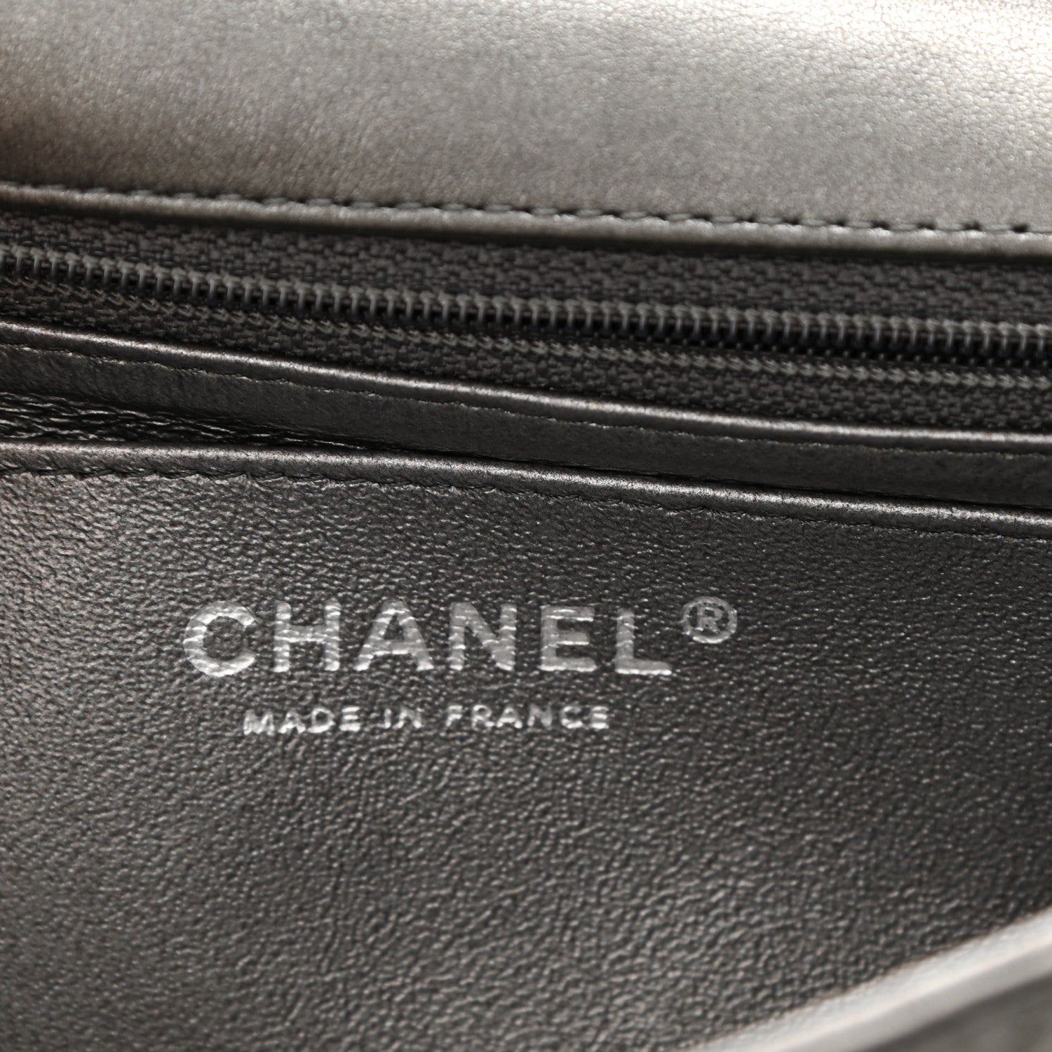 Chanel Iridescent Calfskin Quilted Mini Rectangular Flap Charcoal Grey 5 of 9