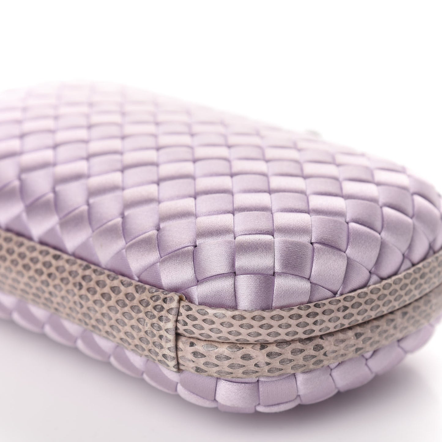 Satin Intreccio Impero Ayers Knot Clutch Lilac