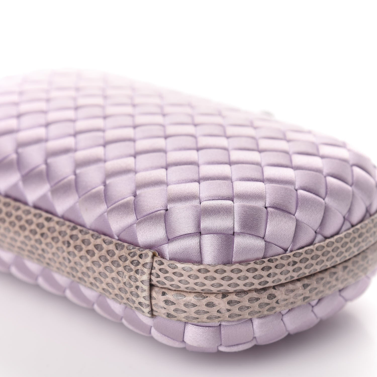 Bottega Veneta Satin Intreccio Impero Ayers Knot Clutch Lilac 6 of 8