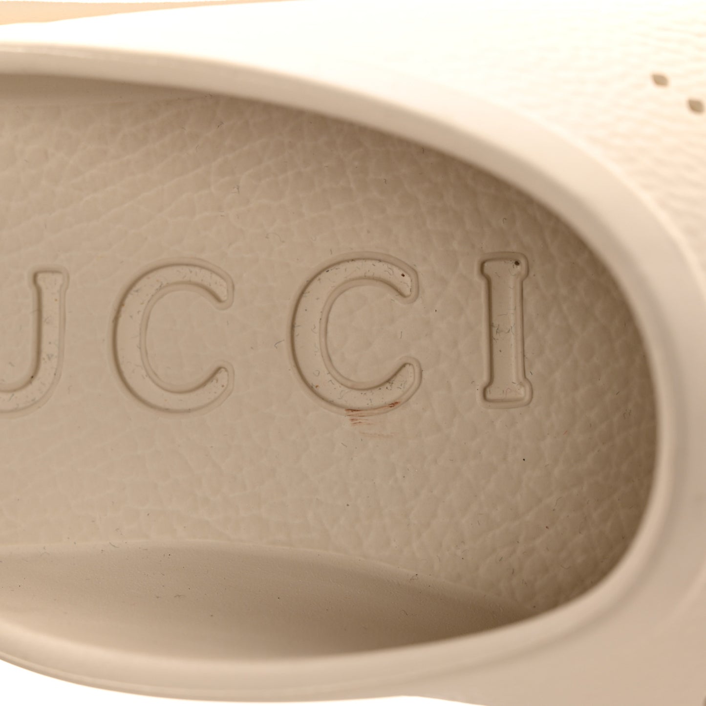 Rubber GG Monogram Perforated Elea Platform 55mm Lug Sole Sandals 39 Mystic White
