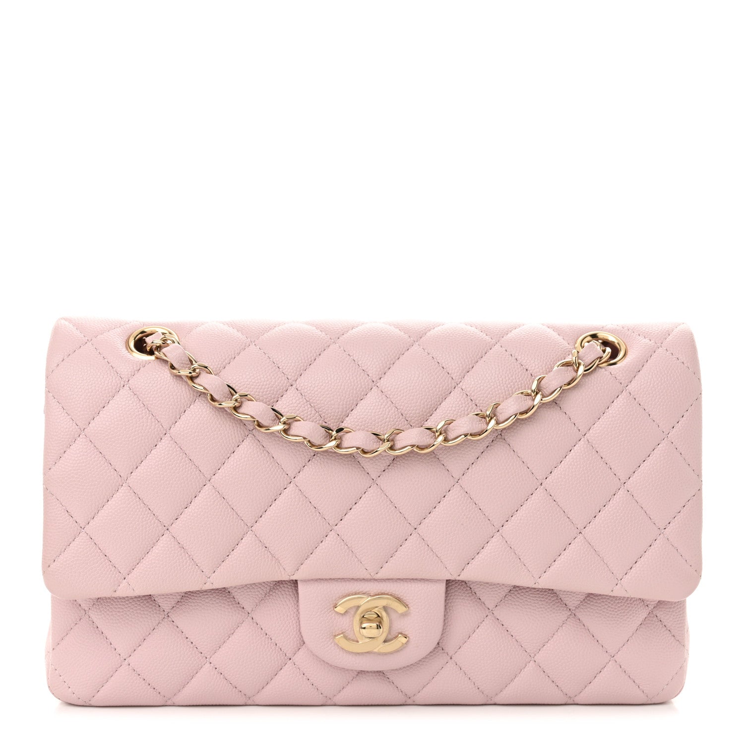 Chanel Caviar Quilted Medium Double Flap Light Pink 1 of 11
