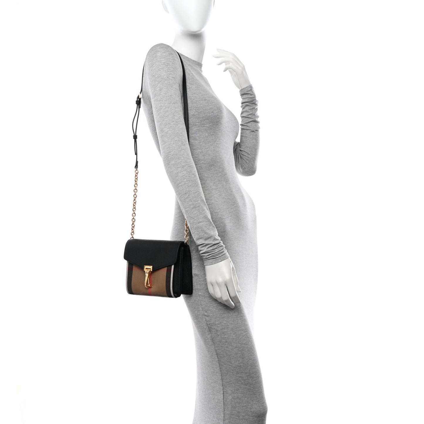 Derby Calfskin House Check Baby Macken Crossbody Bag Black