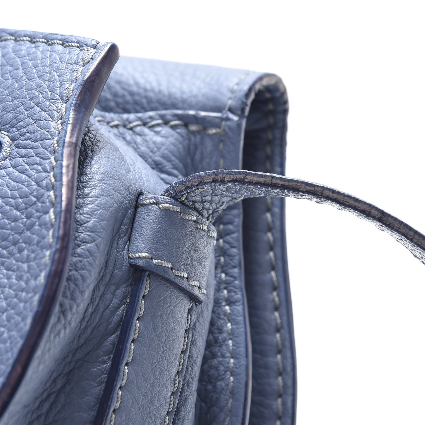 Calfskin Mini Marcie Round Crossbody Bag Street Blue