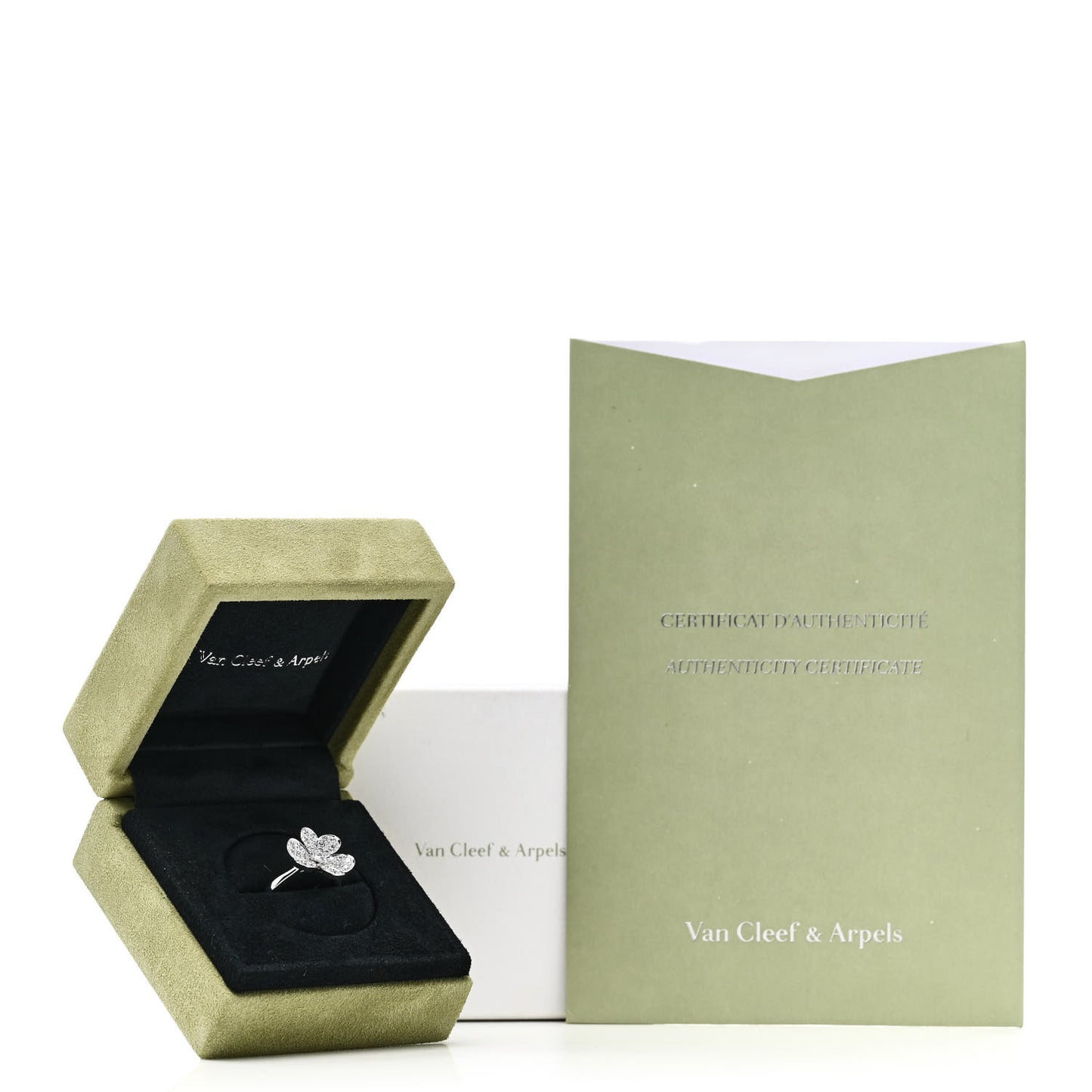 18K White Gold Diamond Small Frivole Ring 52 6