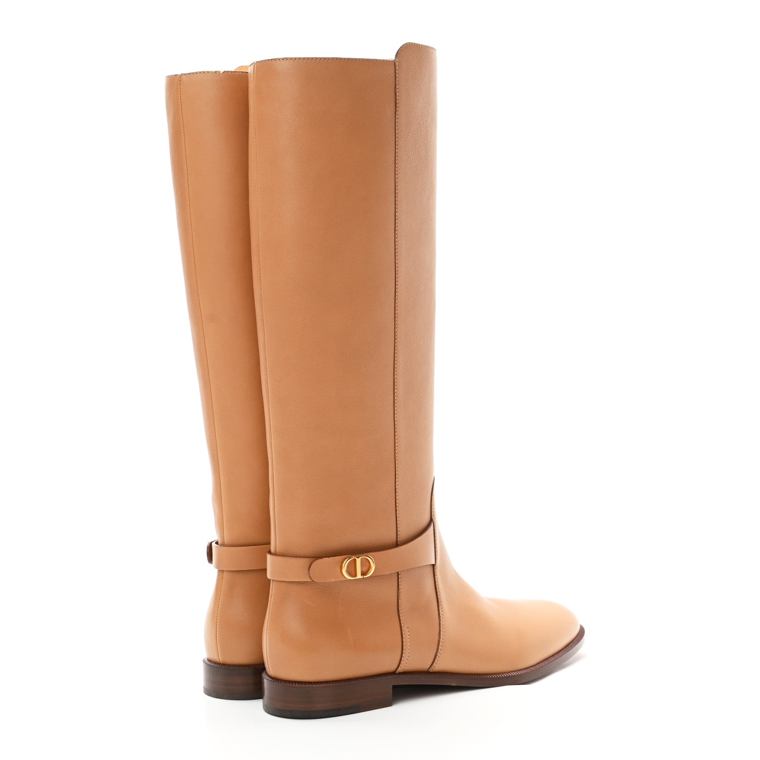 Christian Dior Soft Calfskin Empreinte High Boot 39.5 Ochre Brown 4 of 9