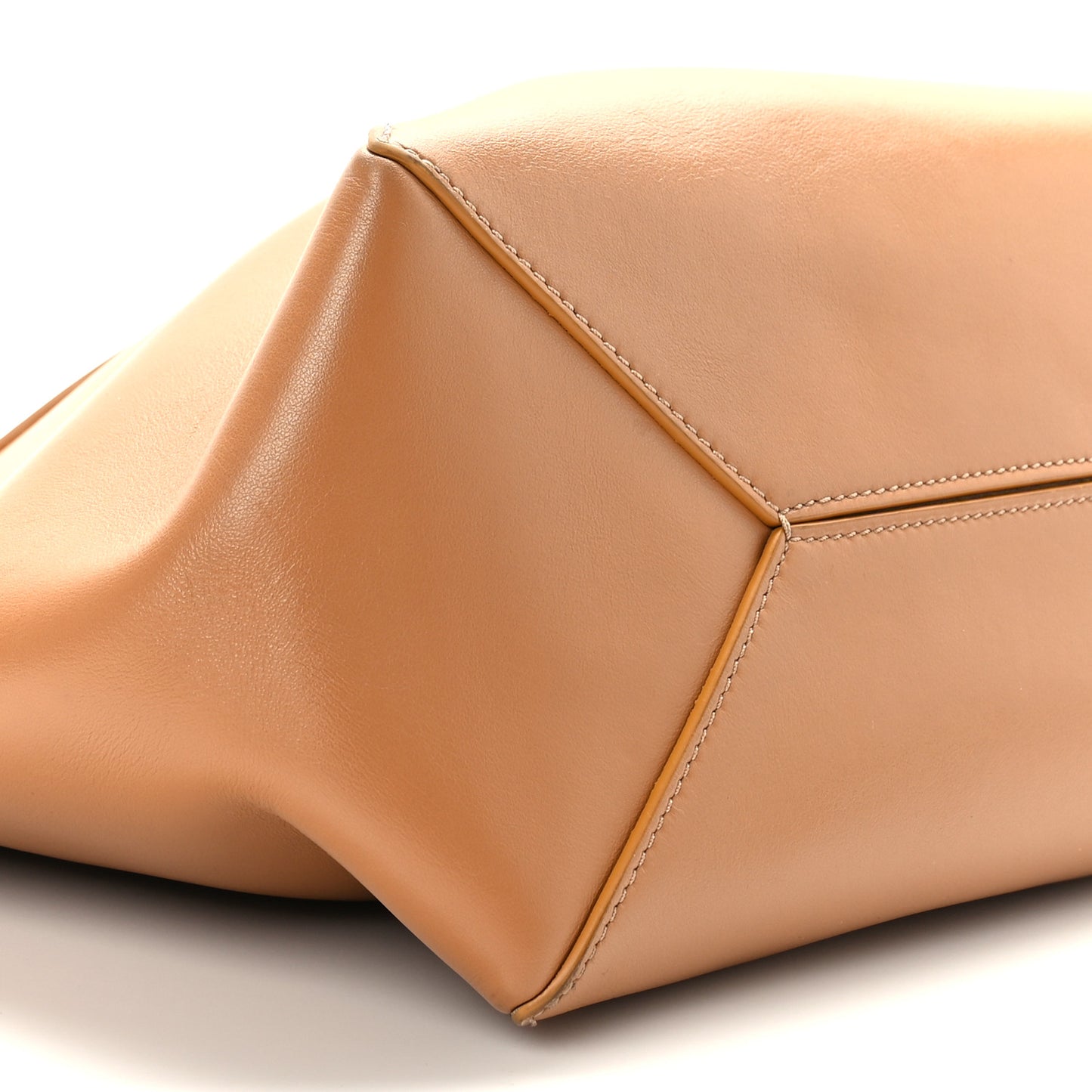 Shiny Calfskin Medium Puzzle Fold Tote Warm Desert