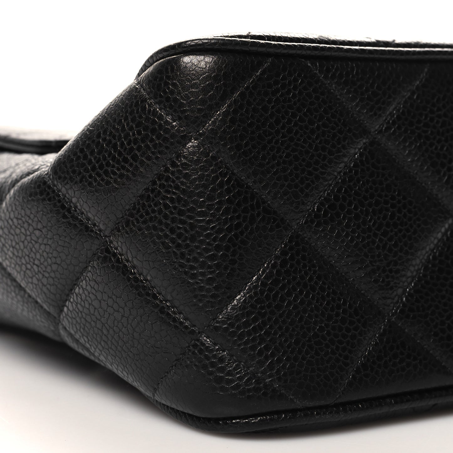 Caviar Quilted Jumbo Square Flap Black