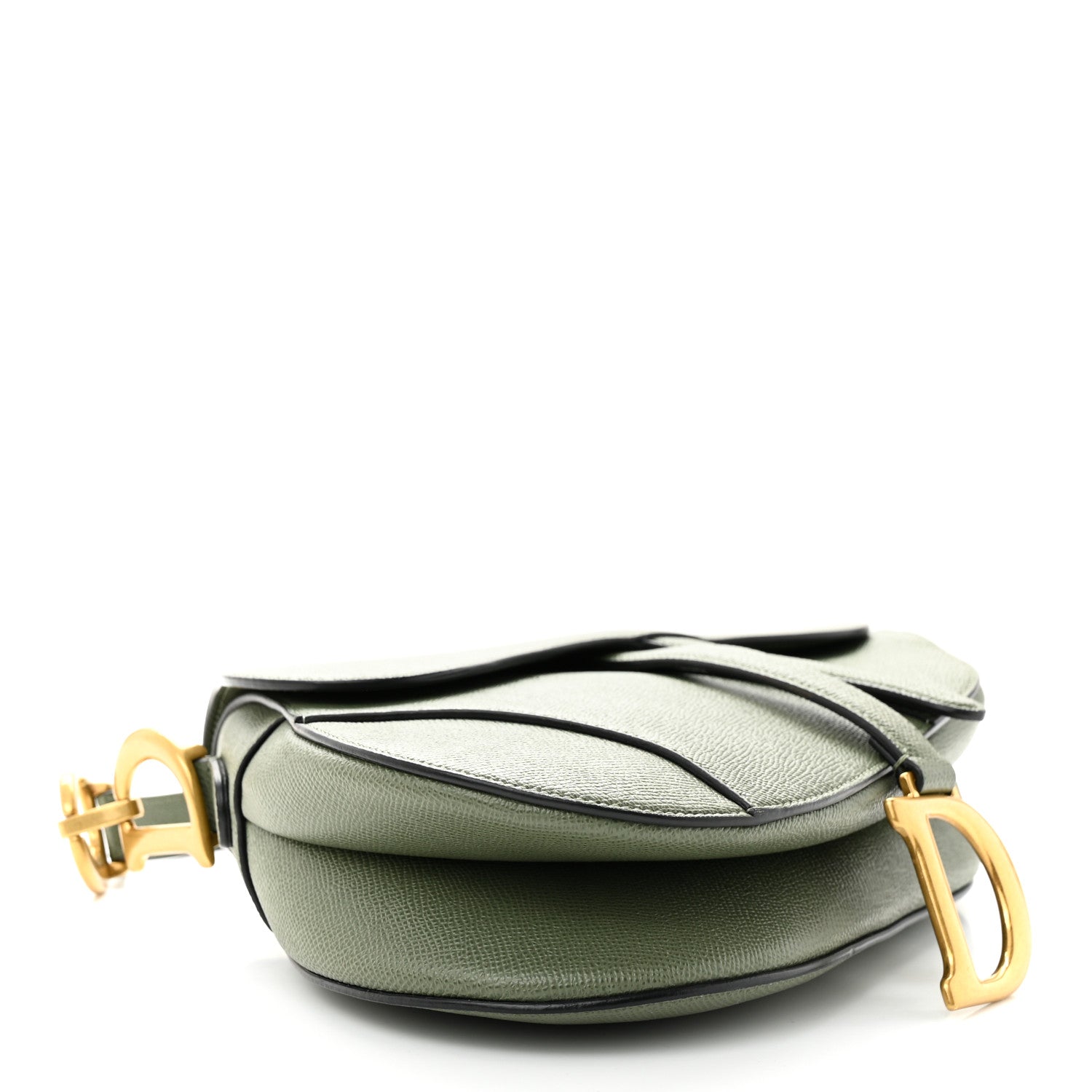 Christian Dior Grained Calfskin Saddle Bag With Strap Sage 4 of 14