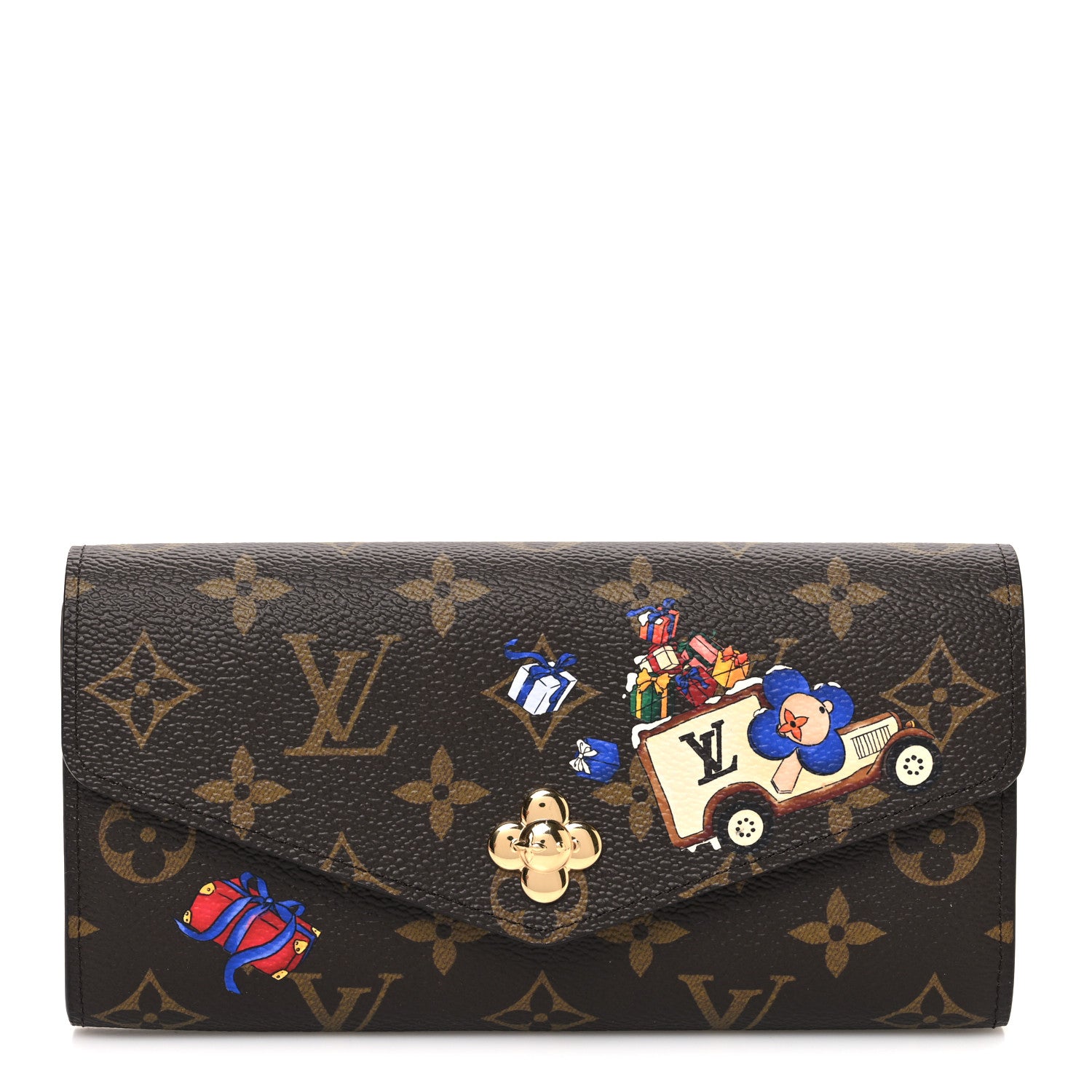 Louis Vuitton Monogram House Mascot Sarah Wallet NM Iced Gold
