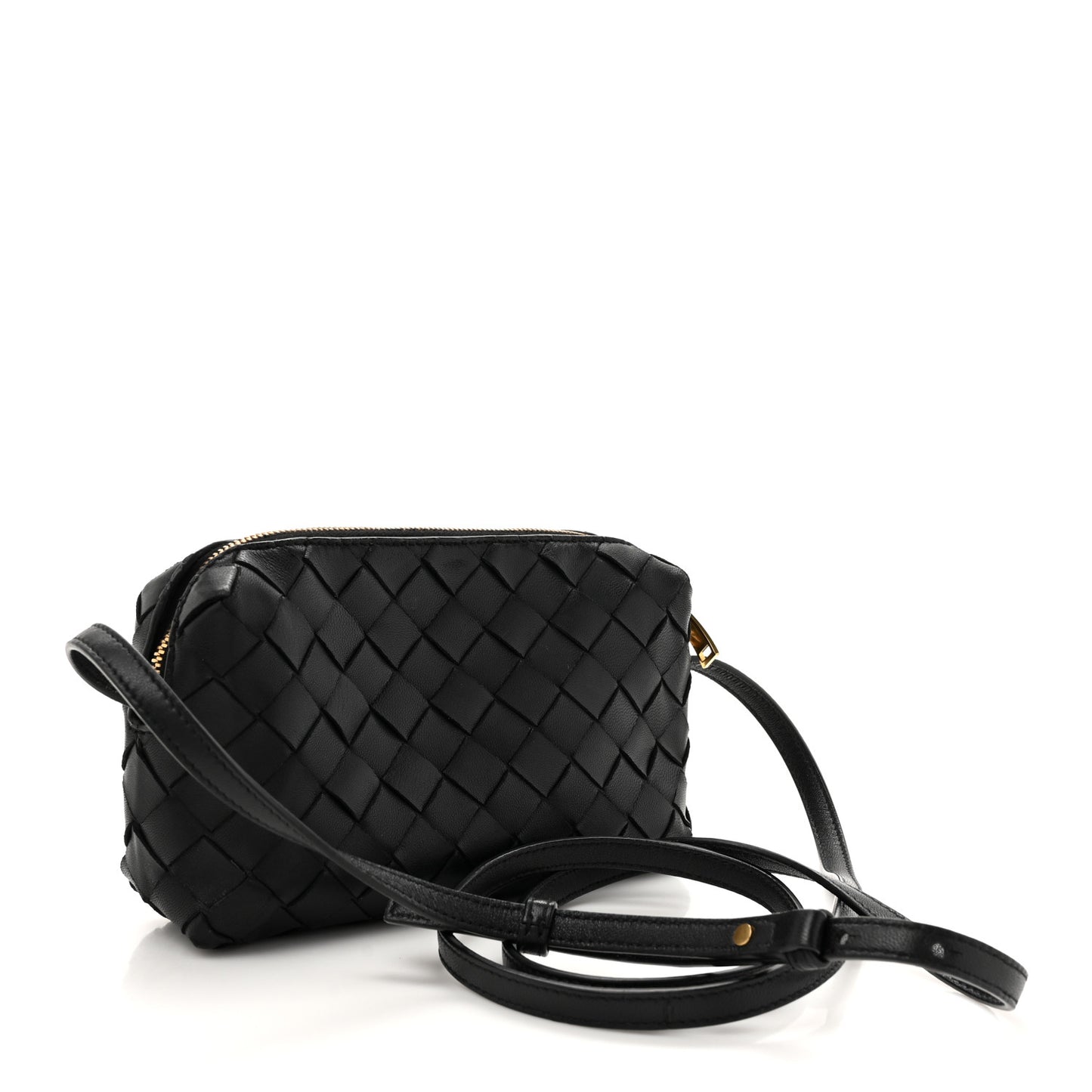 Nappa Intrecciato Nodini Mini Crossbody Black