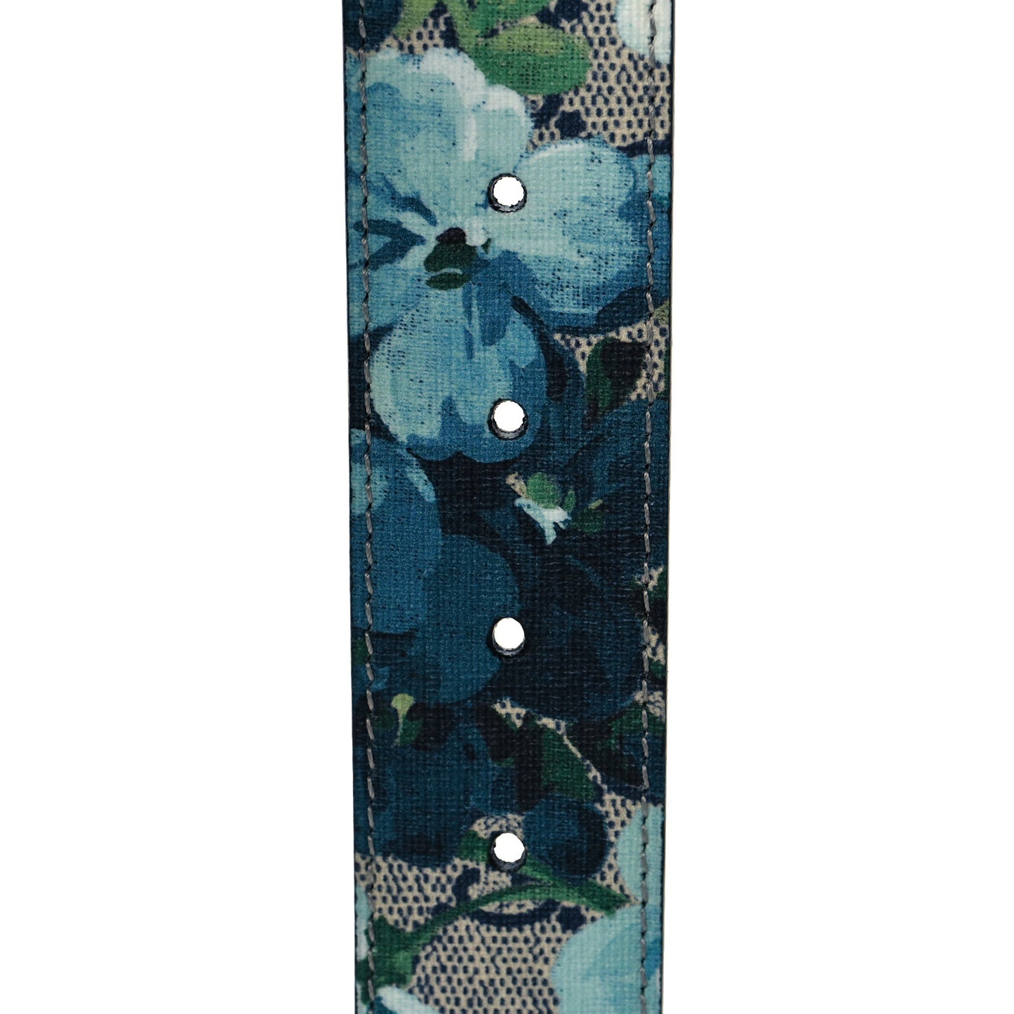 GG Supreme Monogram Blooms Plaque Belt 85 34 Blue
