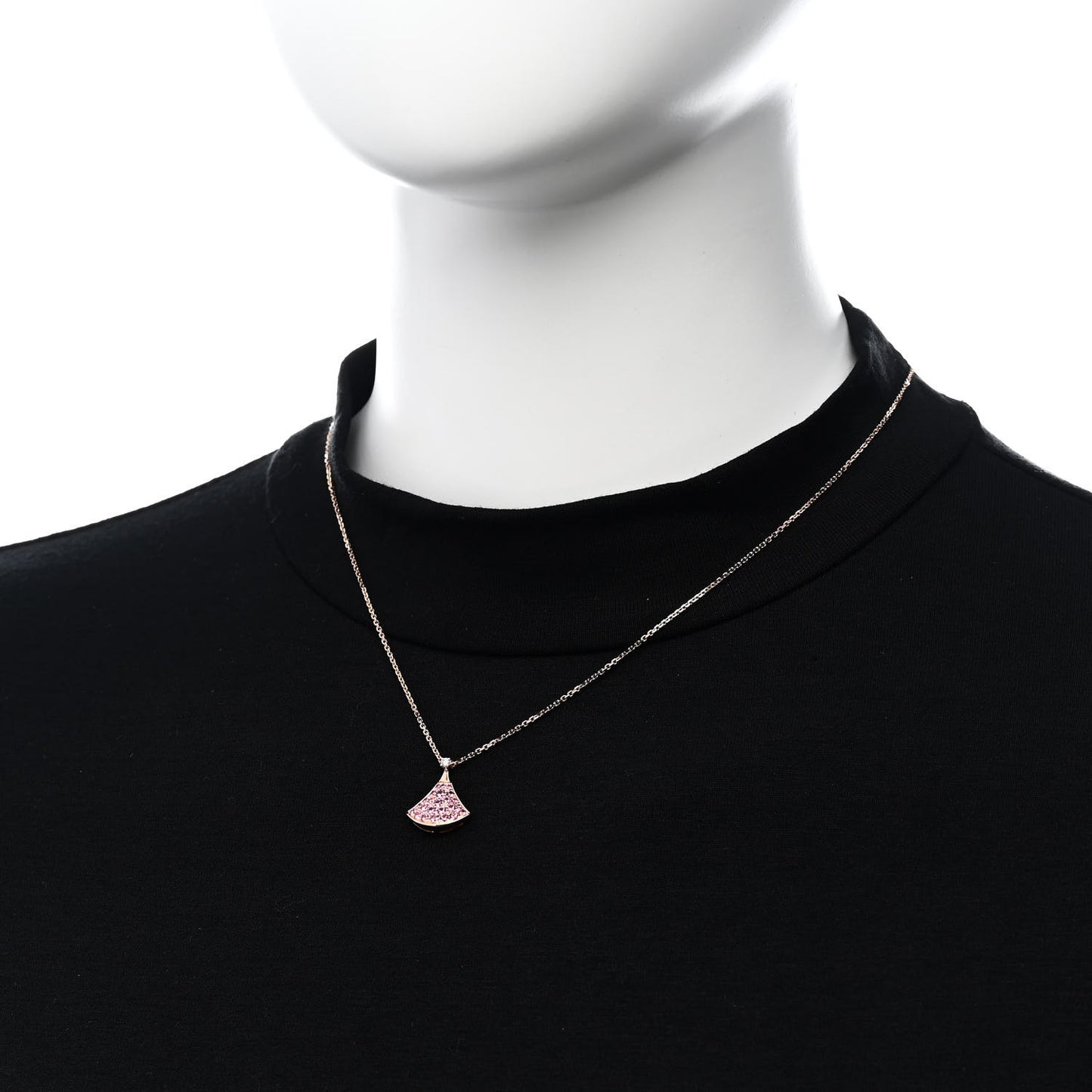 18K Rose Gold Diamond Pink Sapphire Divas' Dream Pendant Necklace