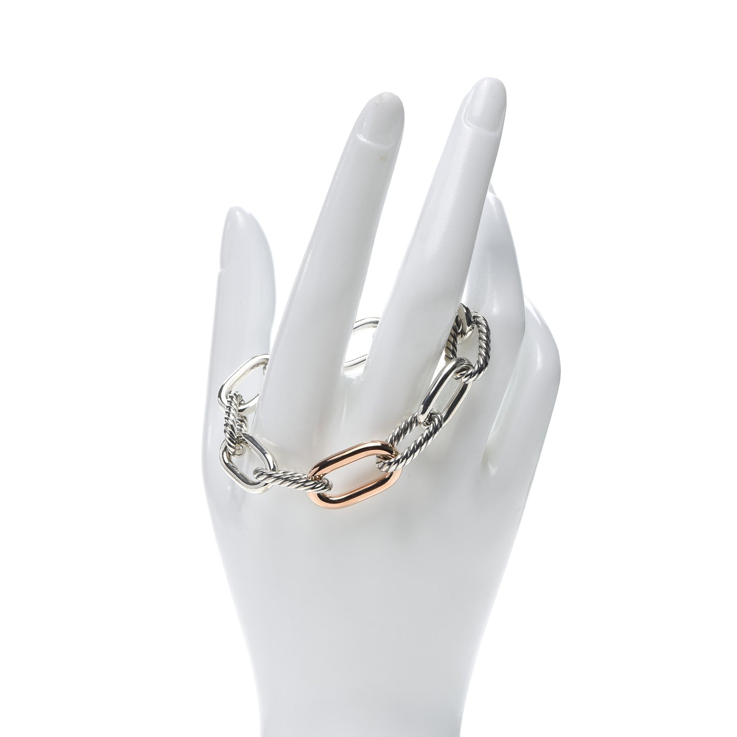 Sterling Silver 18K Rose Gold 11mm Madison Chain Bracelet