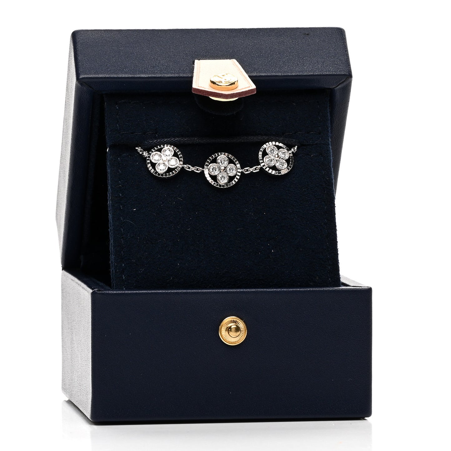 18K White Gold Diamond Three Blossom BB Bracelet