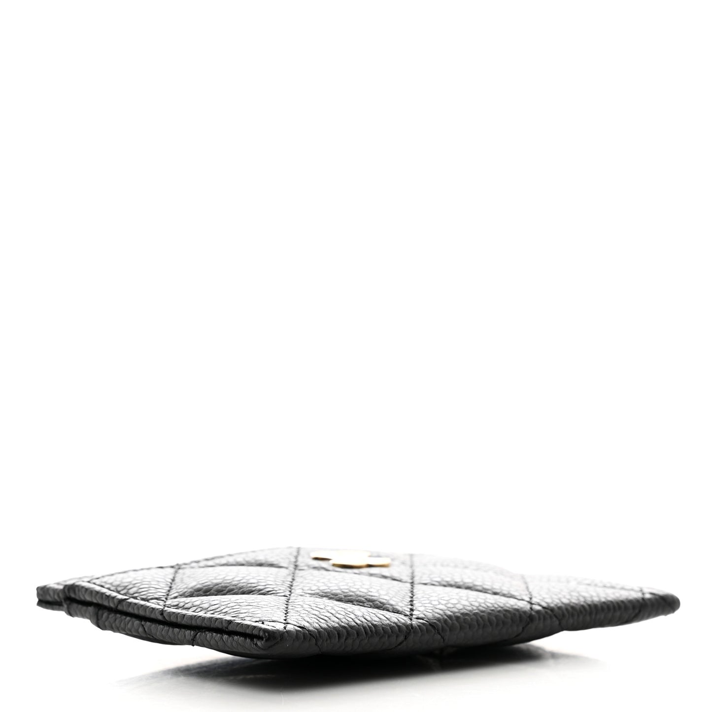 Caviar Quilted Card Holder Black