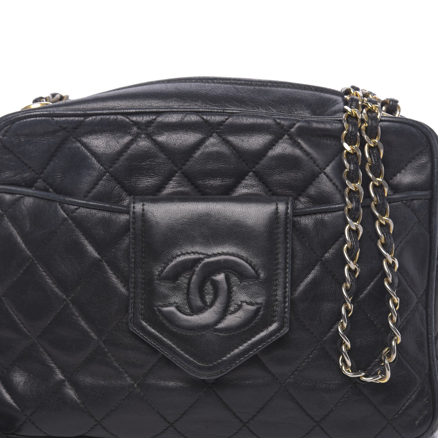 Chanel Lambskin Quilted CC Tassel Camera Bag Navy Blue 12 of 12