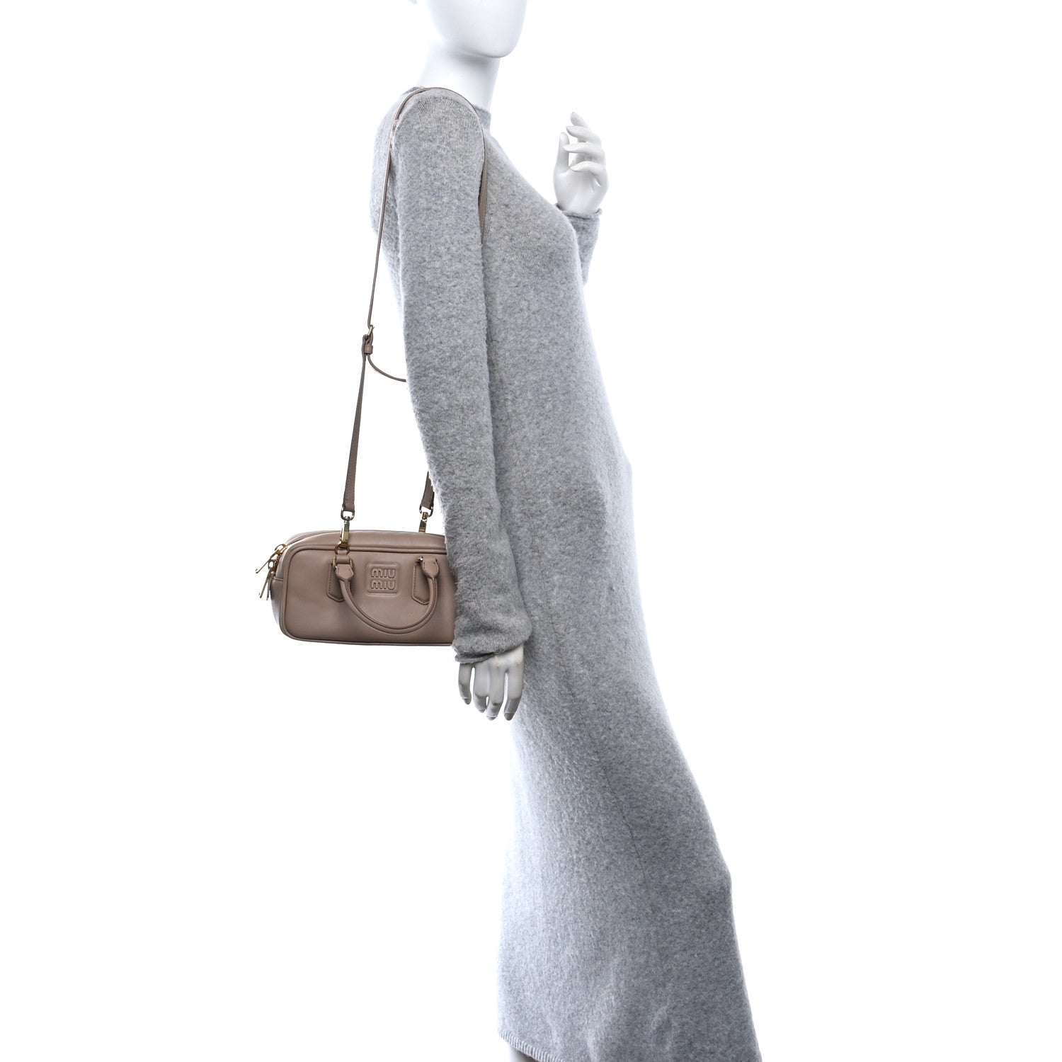 Miu Miu Calfskin Regular Arcadie Top Handle Bag Cameo 2 of 9