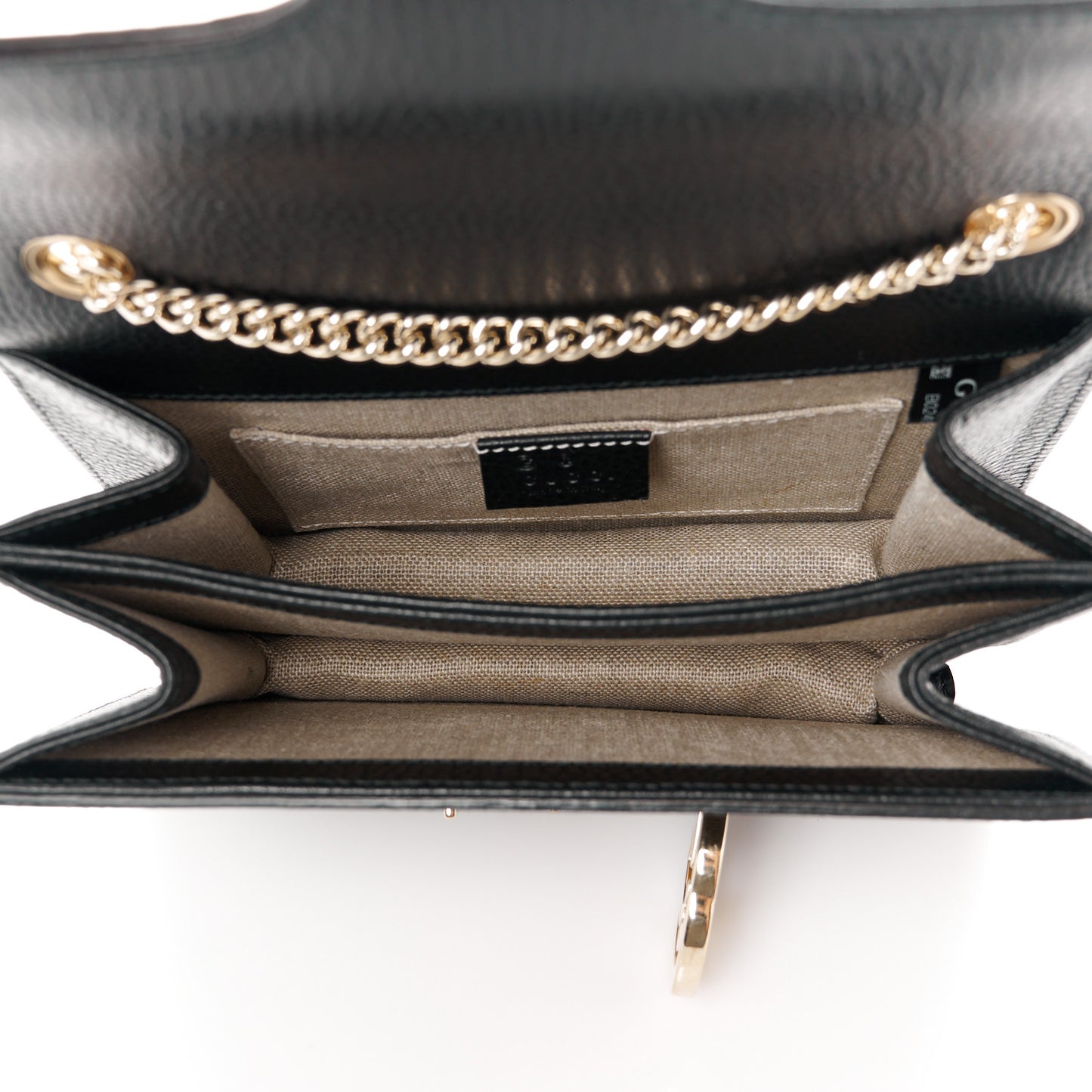 Dollar Calfskin Small Interlocking G Shoulder Bag Black