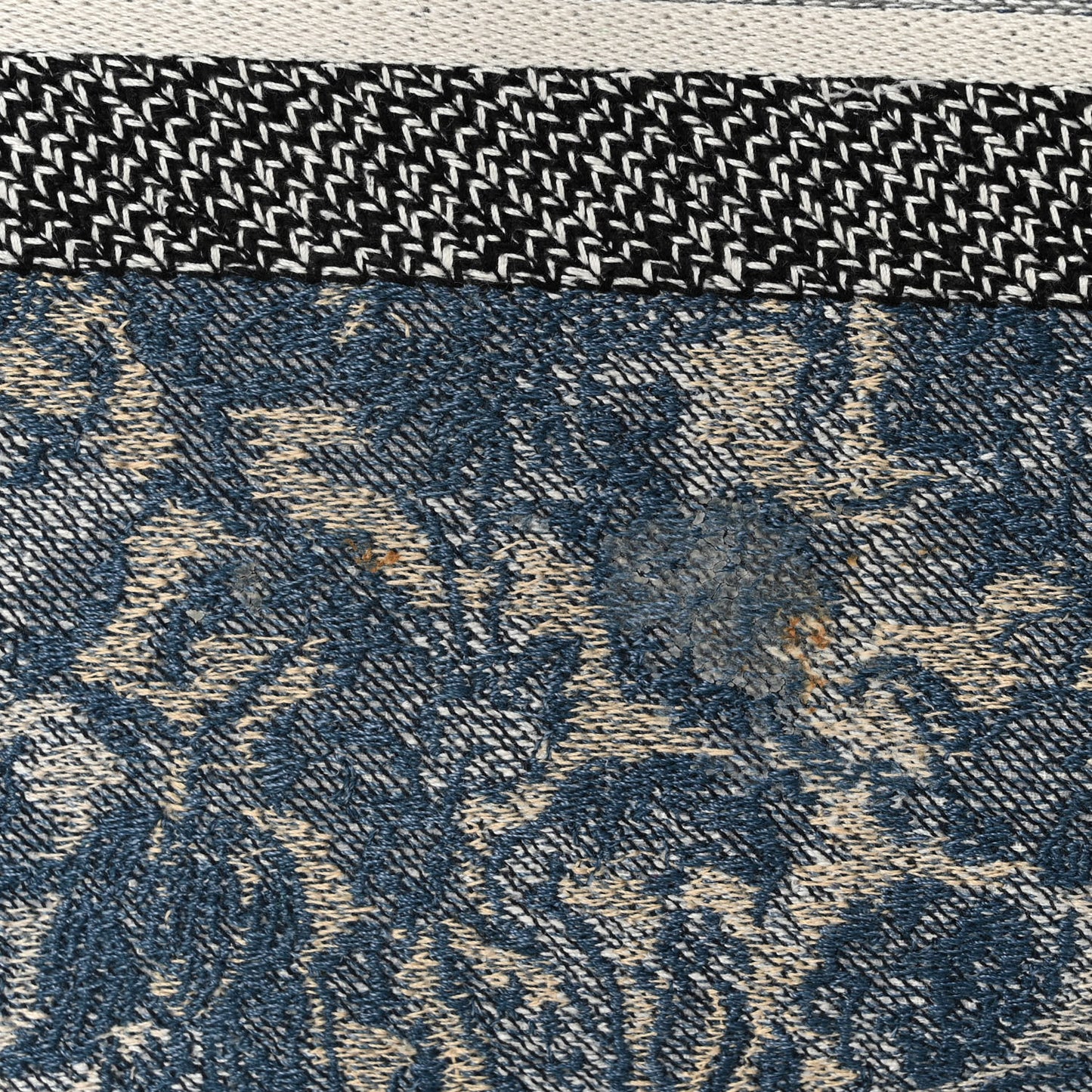 Canvas Embroidered Large Brocart Book Tote Blue