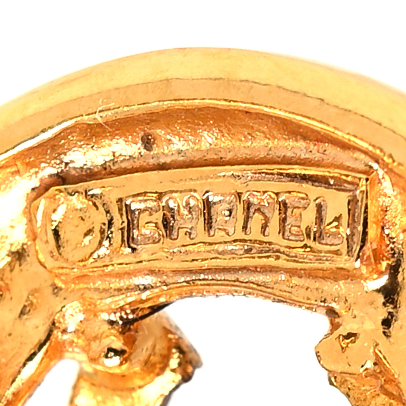 Metal CC Clip On Earrings Gold
