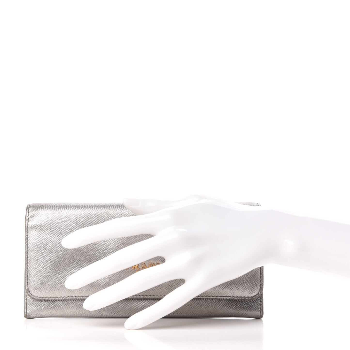 Metallic Saffiano Colour Continental Flap Wallet Cromo