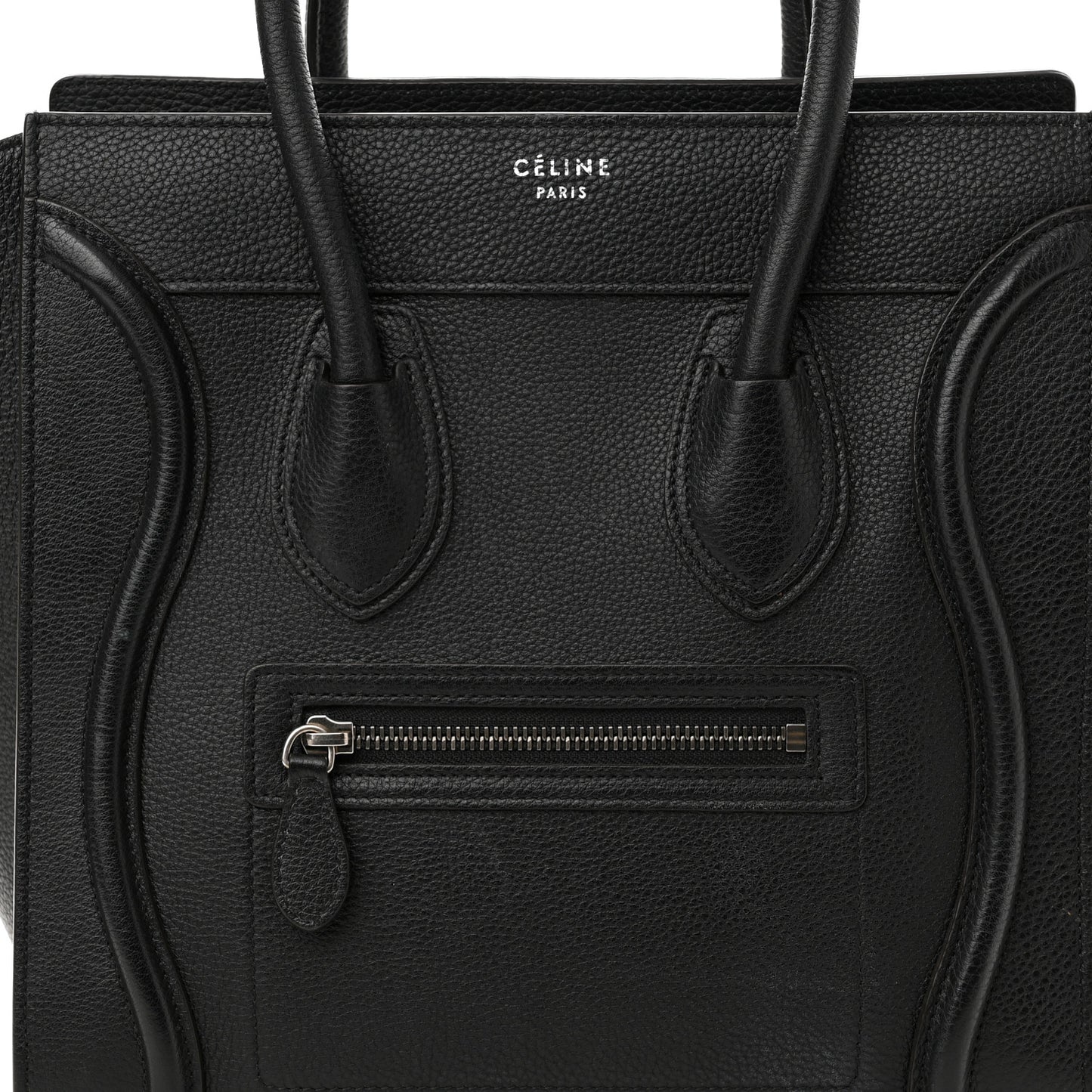 Drummed Calfskin Micro Luggage Black
