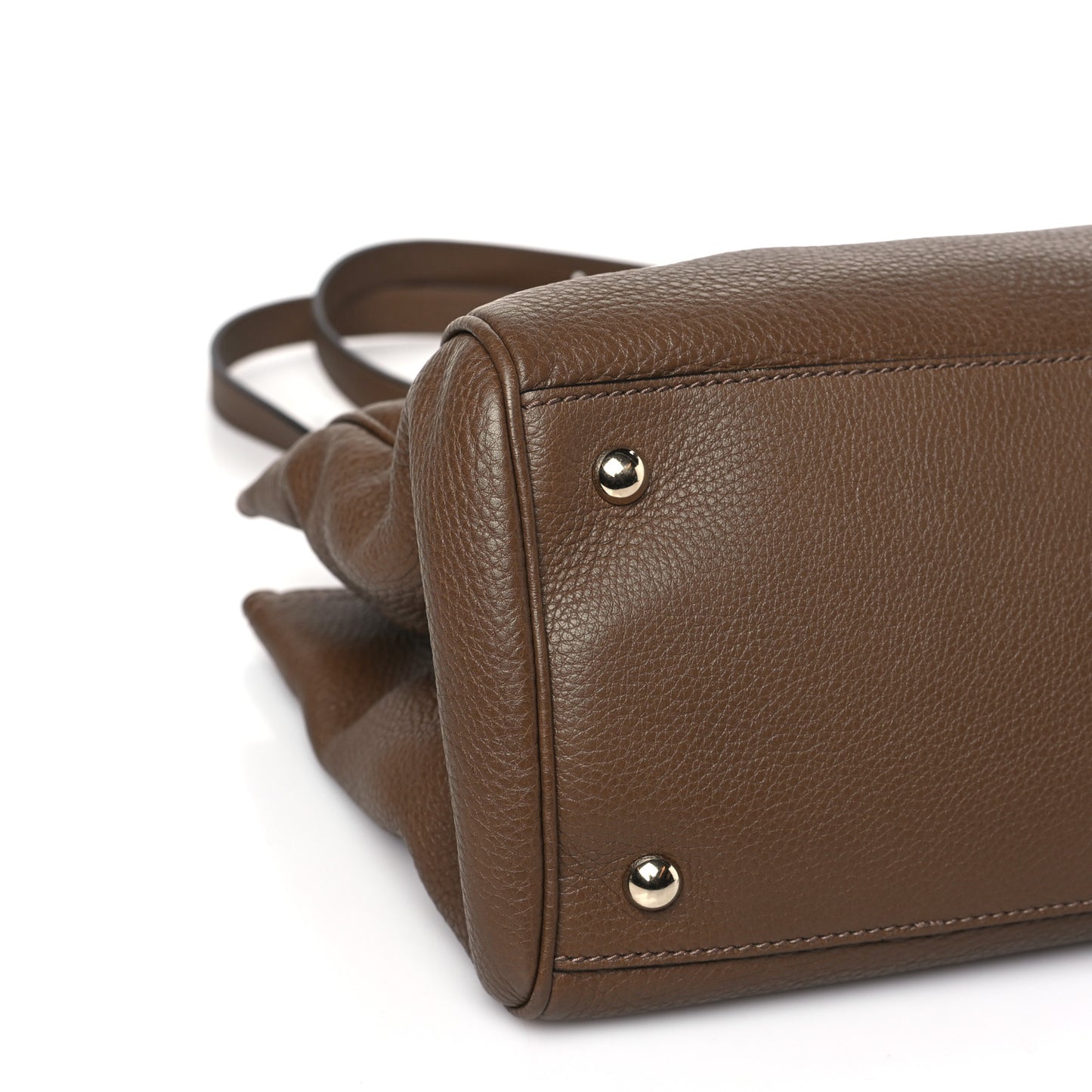 Pebbled Calfskin Medium Bamboo Shopper Tote Acero