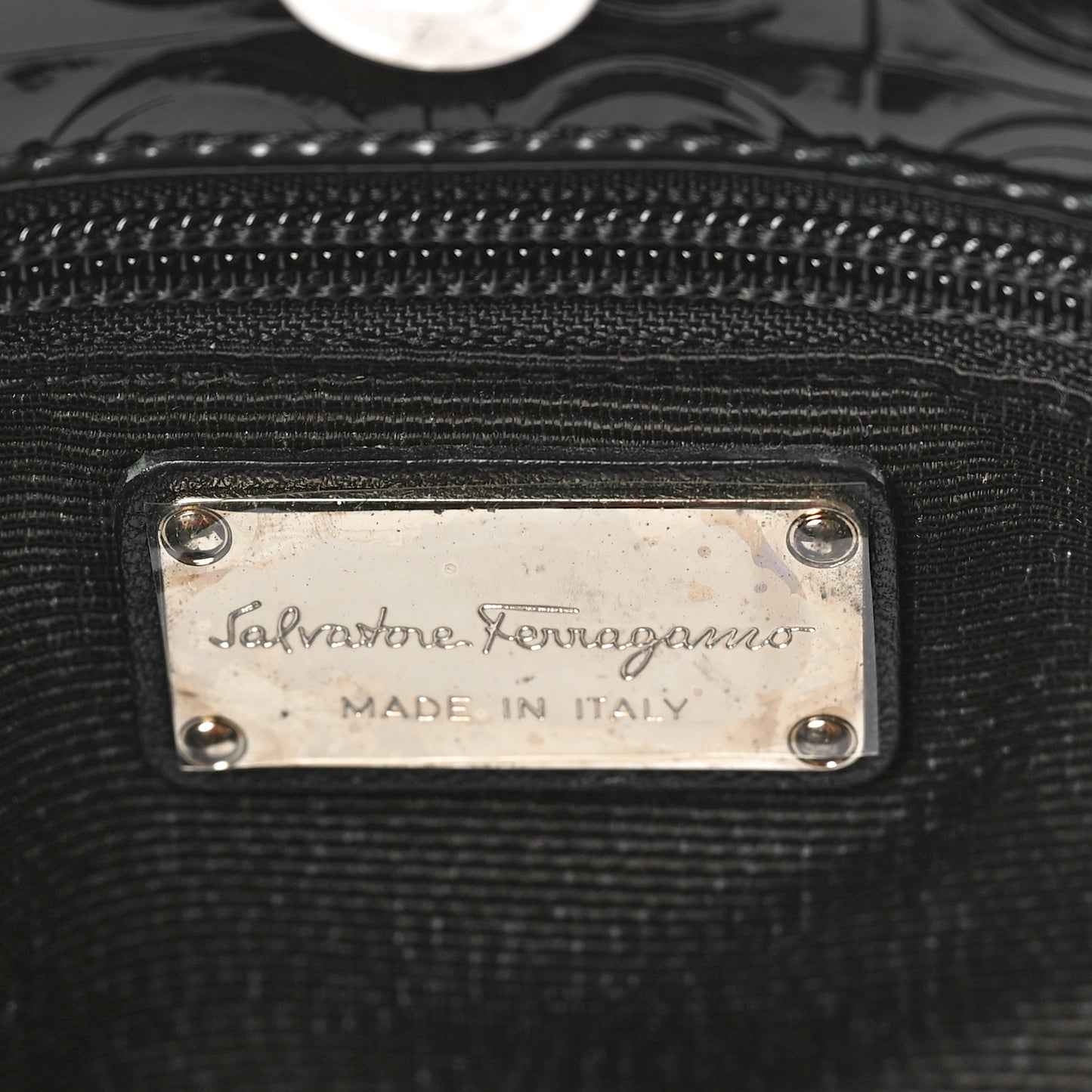 Patent Gancini Embossed Tote Black