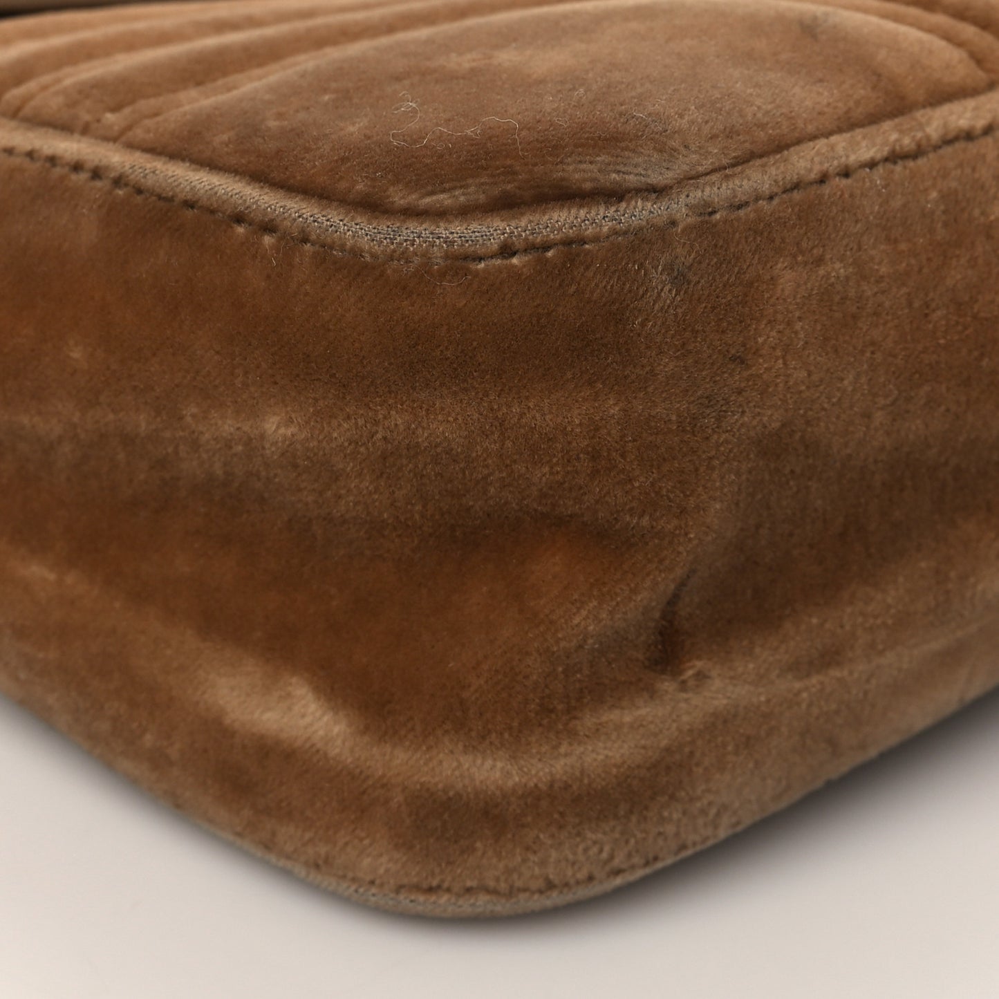 Velvet Matelasse Medium GG Marmont Shoulder Bag Taupe