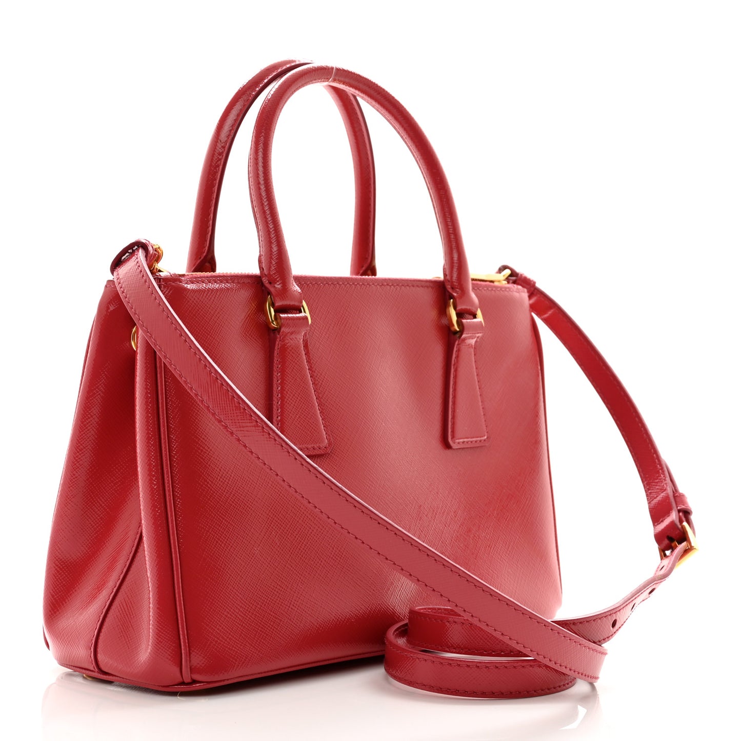 Saffiano Vernice Mini Galleria Double Zip Tote Peonia