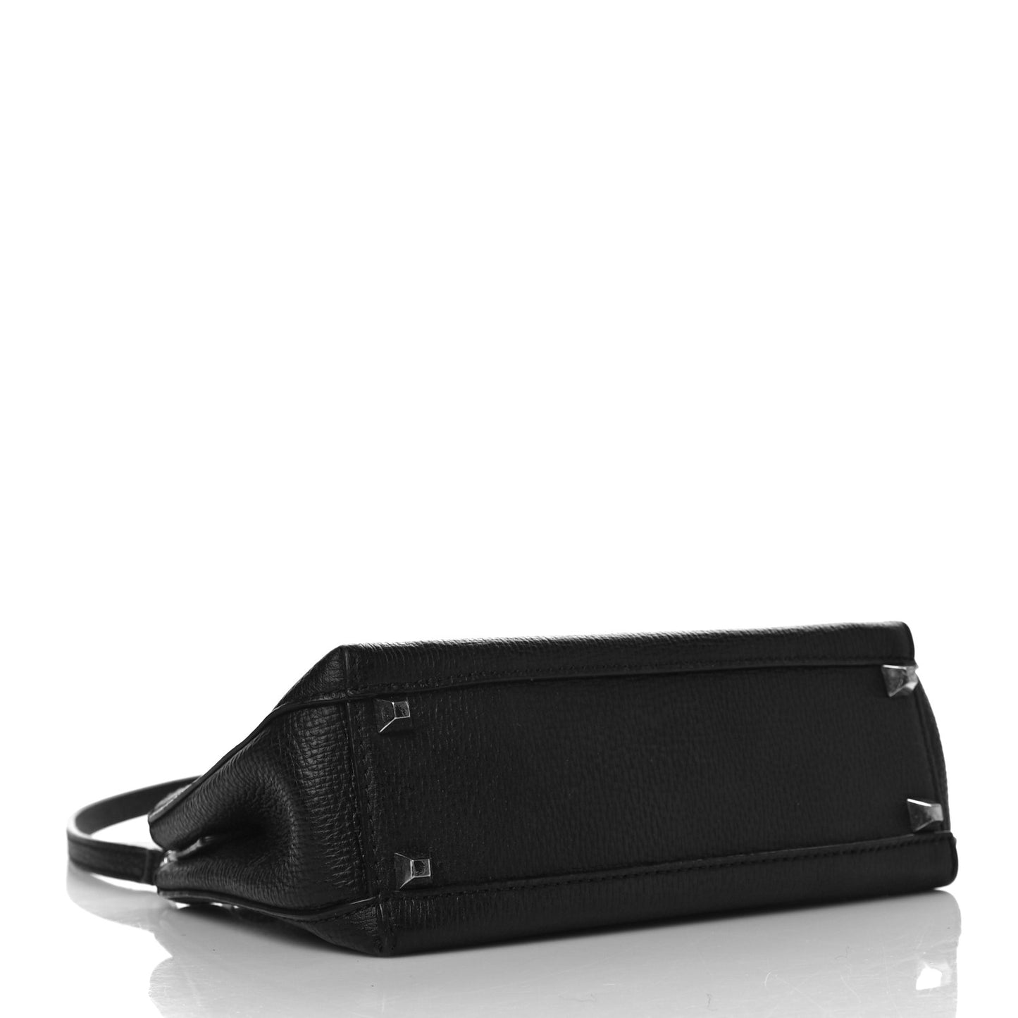 Grained Calfskin Top Handle Crossbody Black