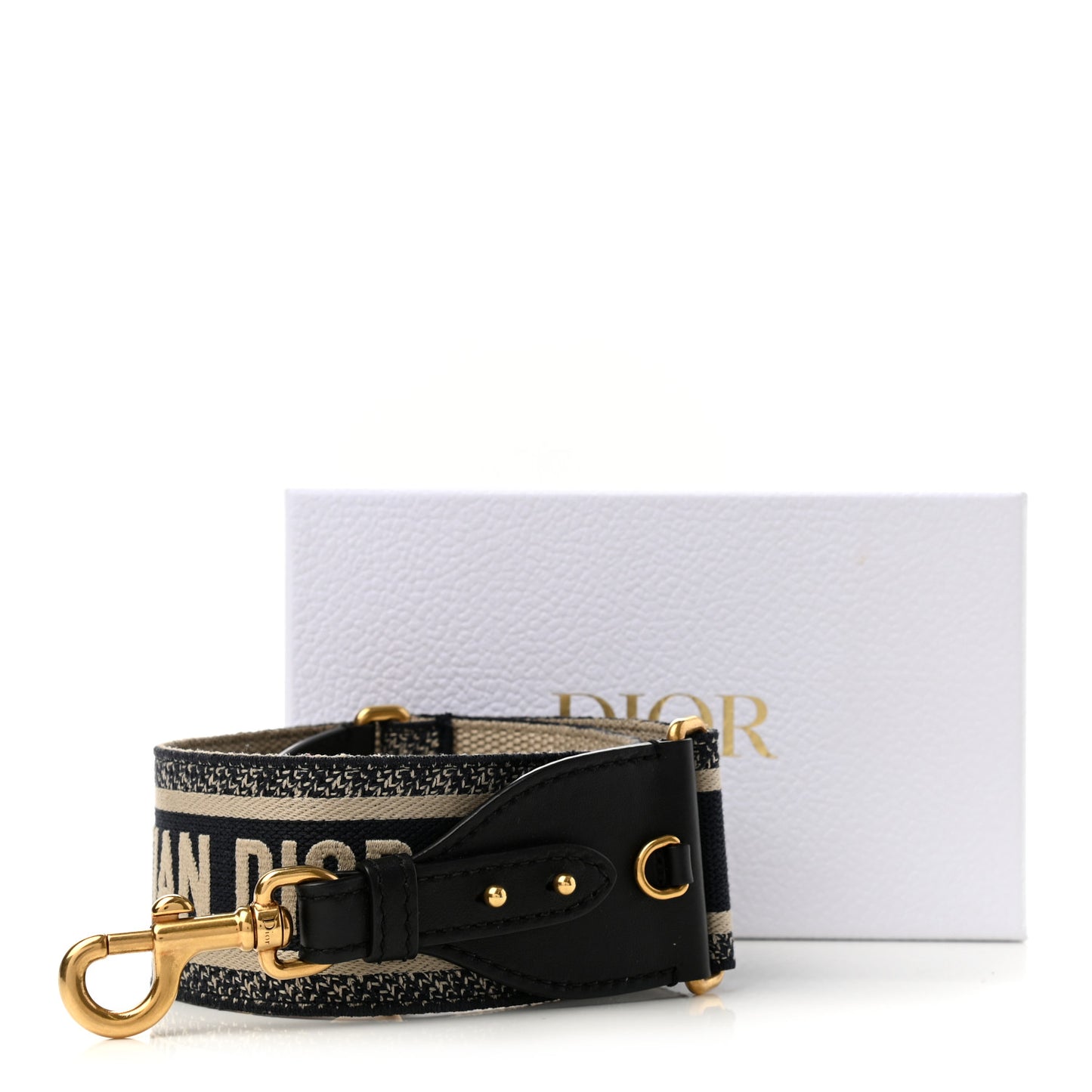 Canvas Embroidered Shoulder Strap Black