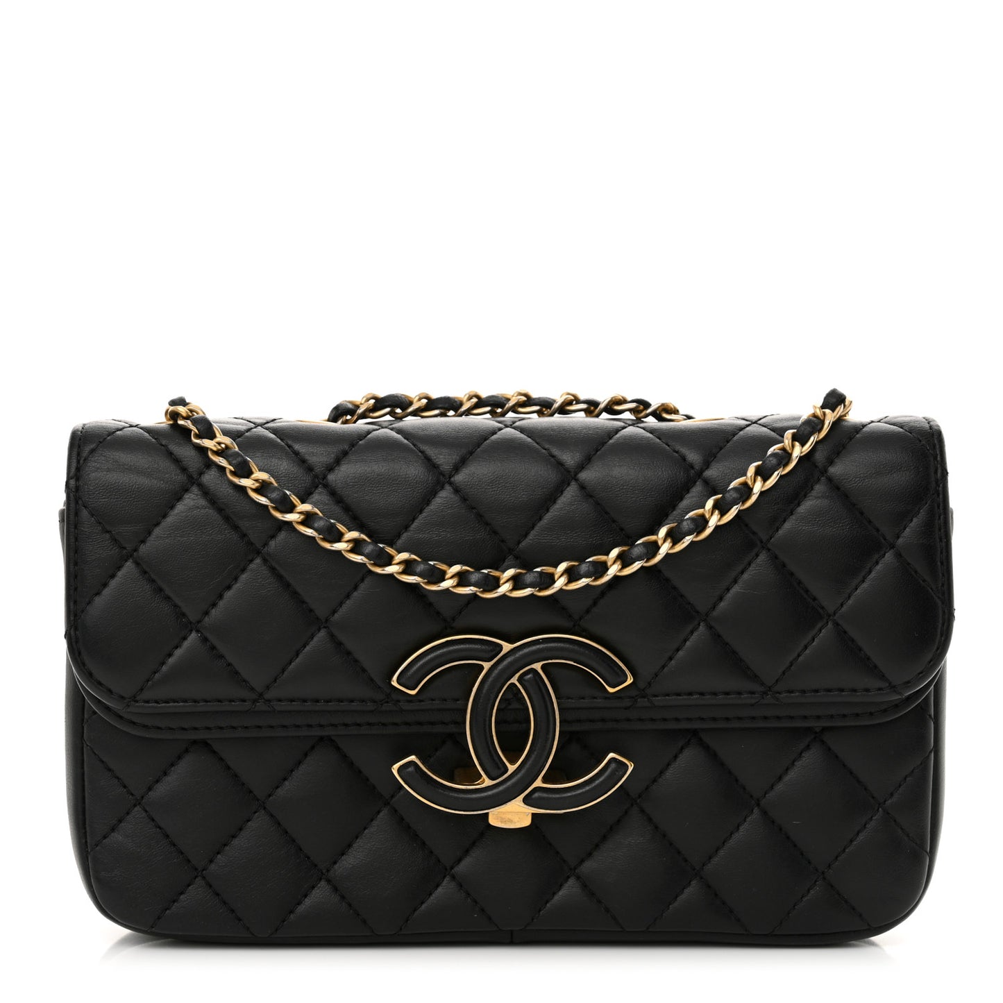 Lambskin Quilted Small CC Chic Flap Black