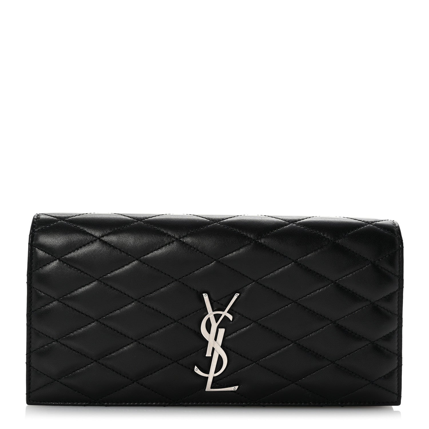 Saint Laurent Lambskin Quilted Kate Clutch Black 1 of 9