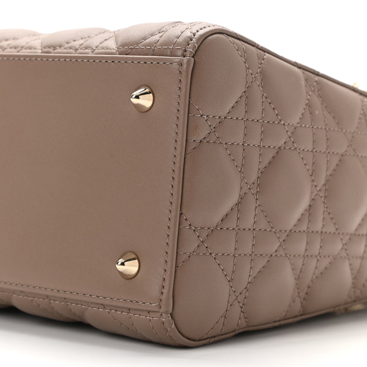 Lambskin Cannage Medium Lady Dior Warm Taupe