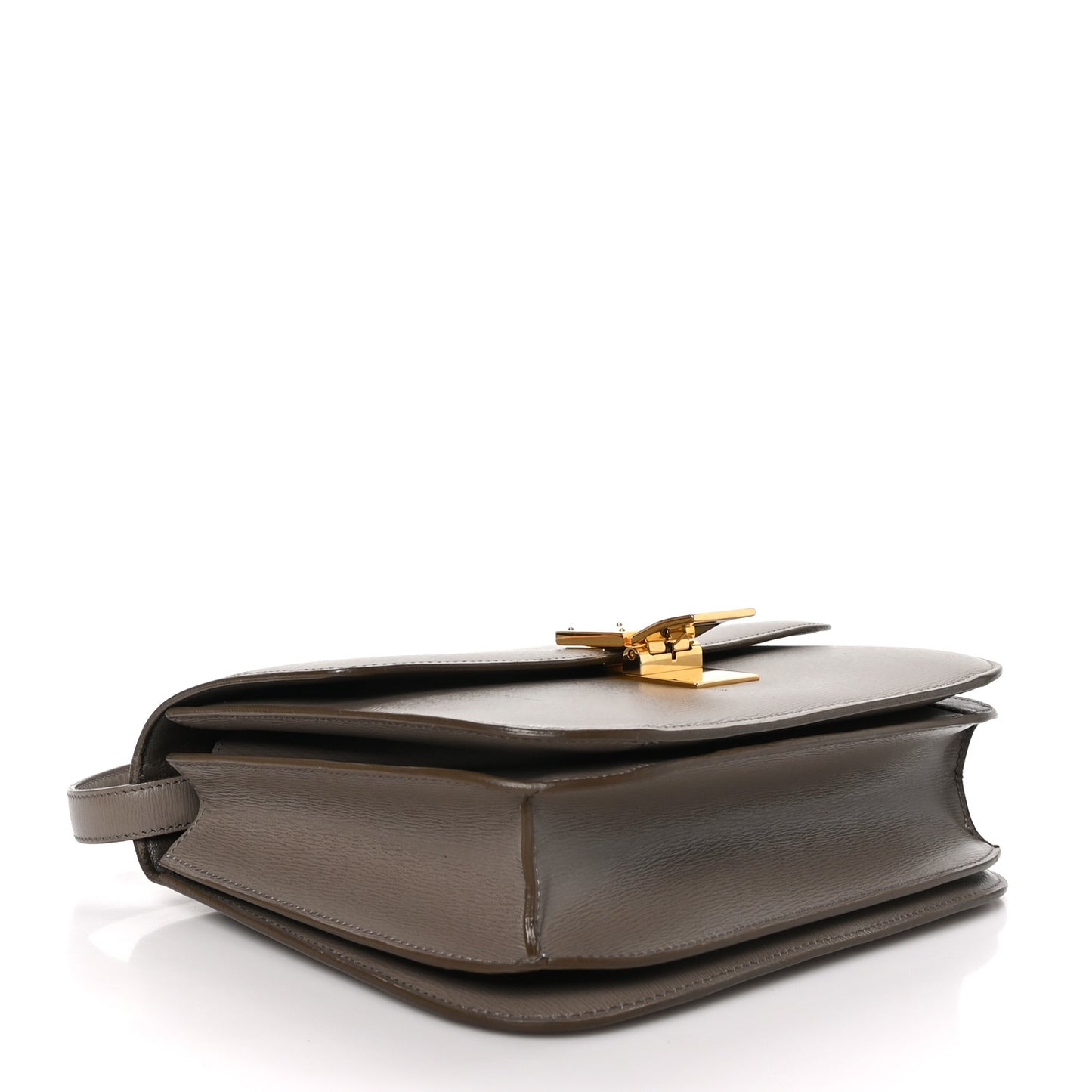 Liege Calfskin Medium Classic Box Flap Bag Taupe