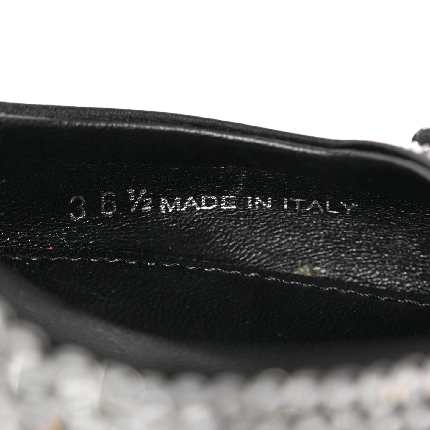 Satin Crystal Logo 45mm Slingback Pumps 36.5 Cristal