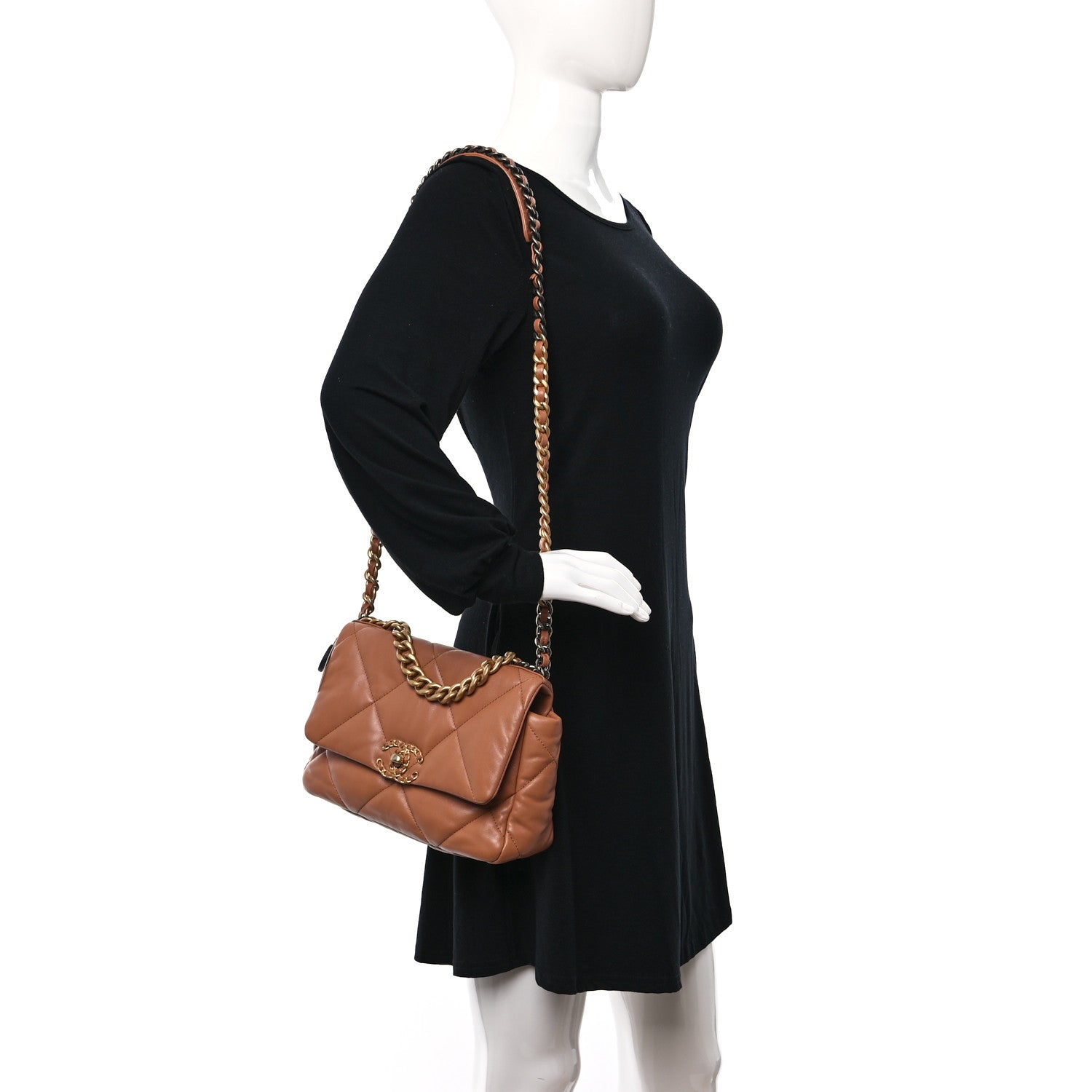 Chanel Lambskin Quilted Medium Chanel 19 Flap Brown 2 of 10