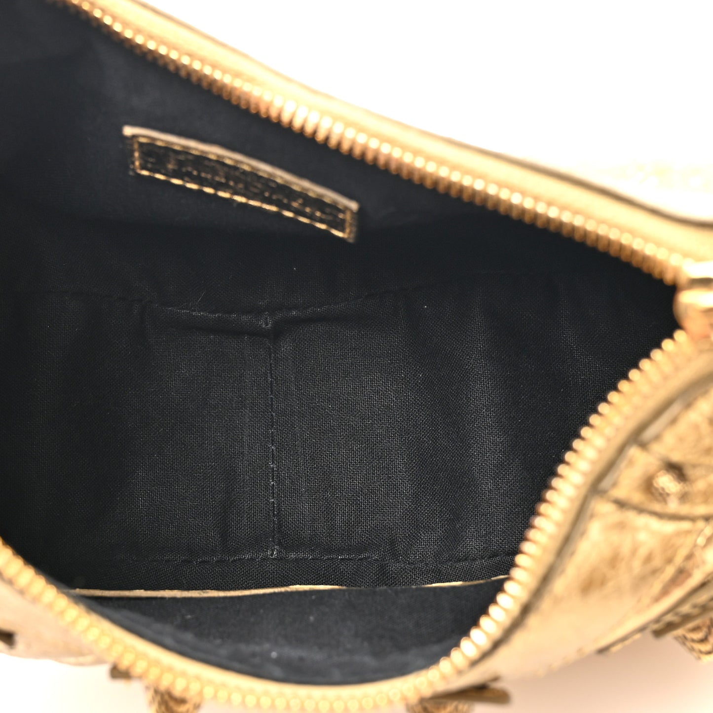 Metallic Agneau Arena Le Cagole Shoulder Bag XS Gold