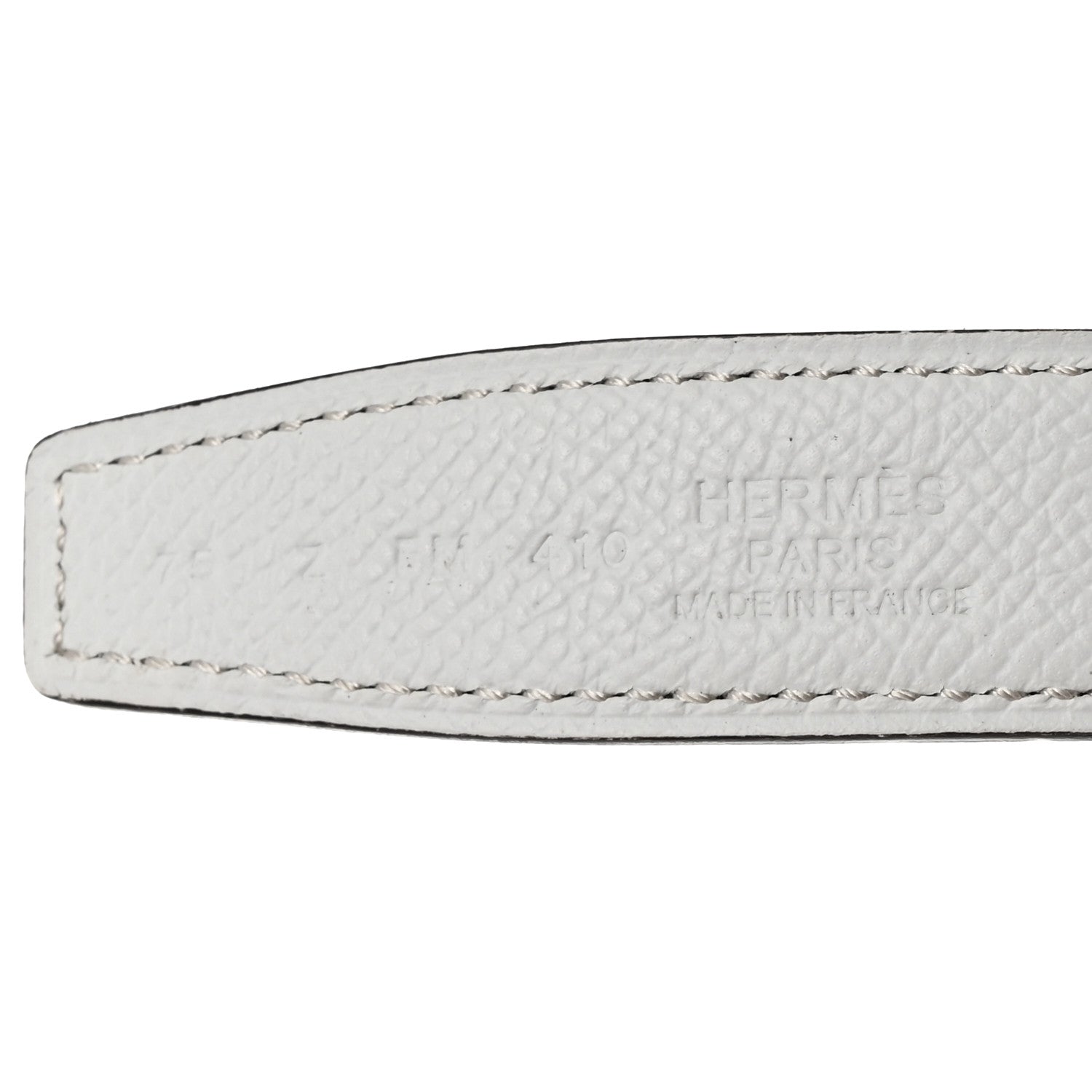 Hermes Epsom Swift Enamel 24mm Belt 75 30 White Beige De Weimar 3 of 4