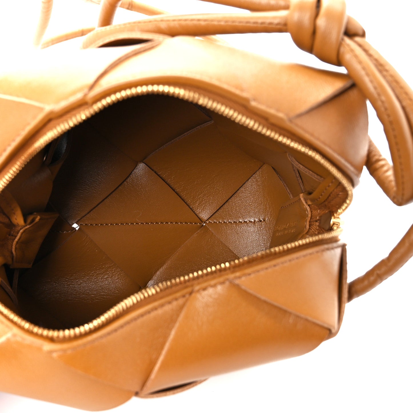 Lambskin Maxi Intrecciato Mini Cassette Camera Bag Acorn