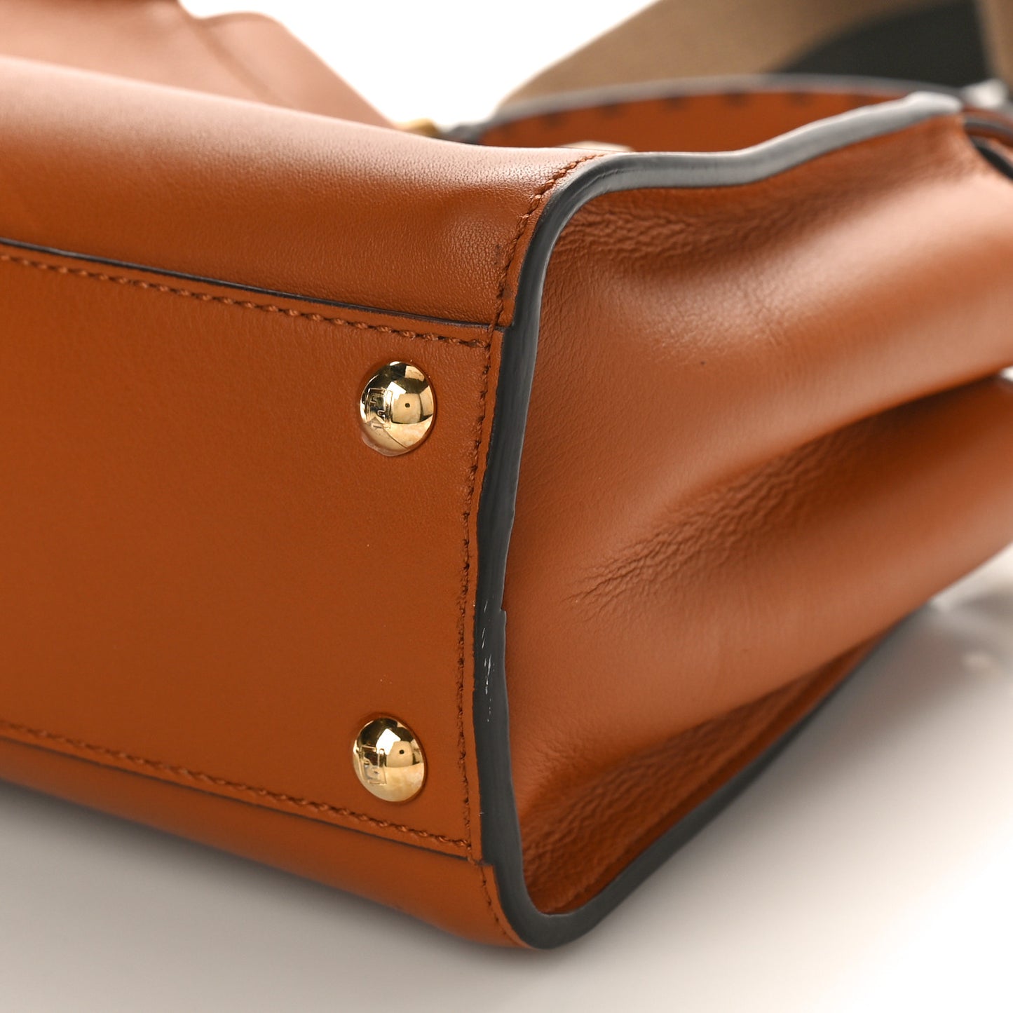 Vitello Seta Canvas FF Embroidered Mini Peekaboo Iconic Satchel Brandy Amazzonia