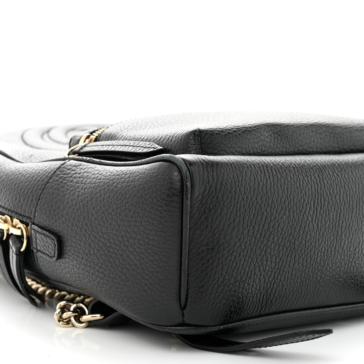 Pebbled Calfskin Soho Chain Backpack Black