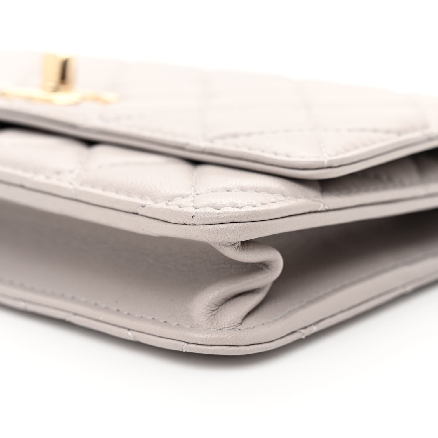 Chanel Lambskin Quilted Trendy CC Wallet On Chain WOC Grey 10 of 11