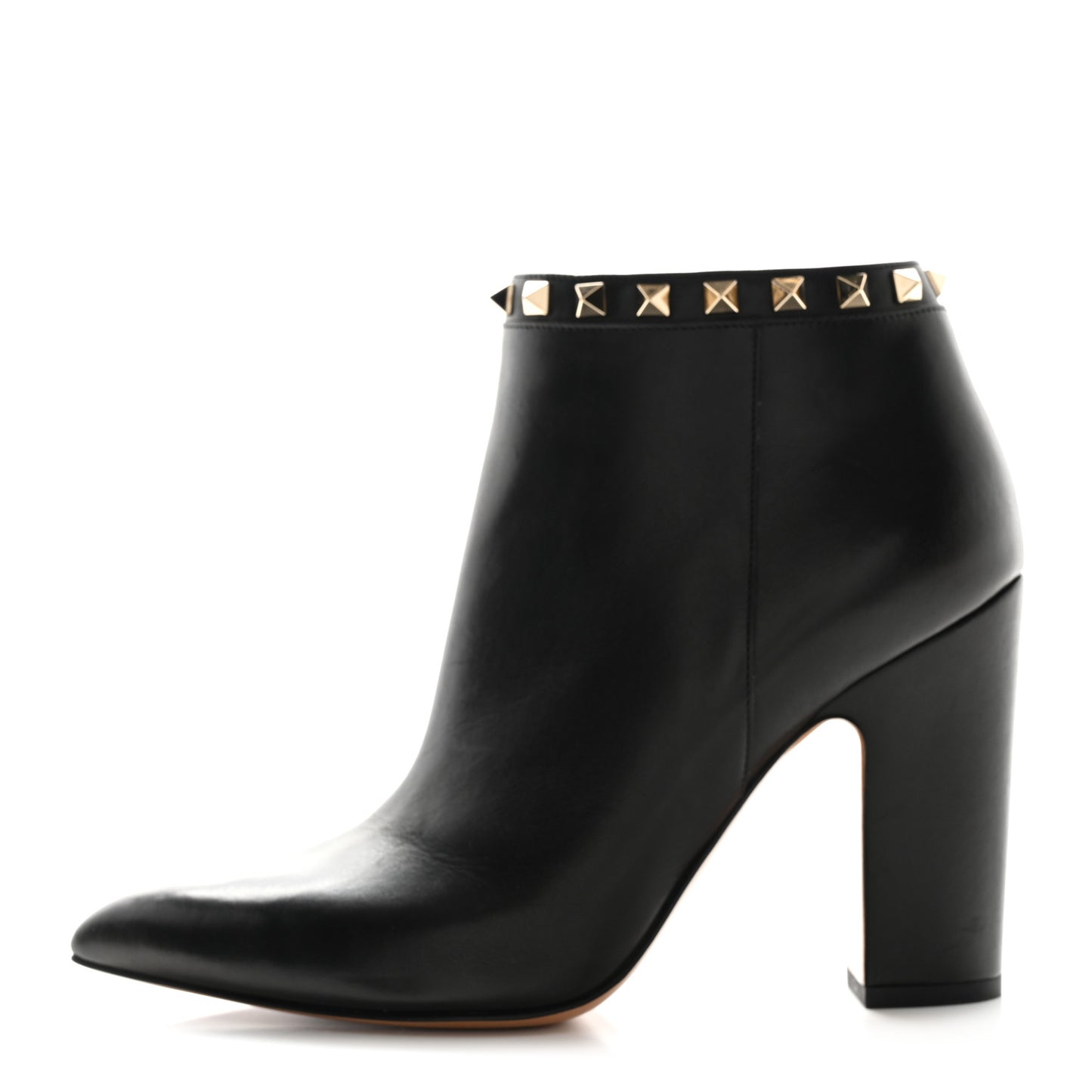 Calfskin Rockstud 100mm Ankle Boots 39.5 Black