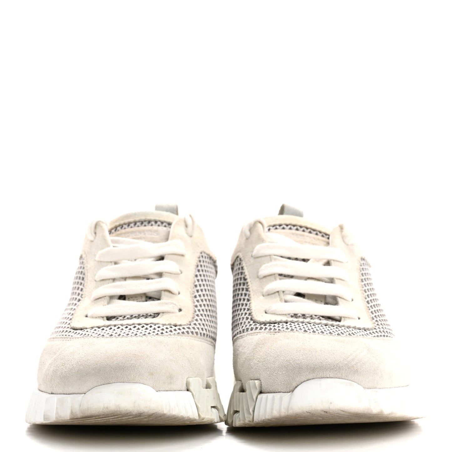 Air Mesh Suede Goatskin Bouncing Sneakers 38 Gris Lulea White