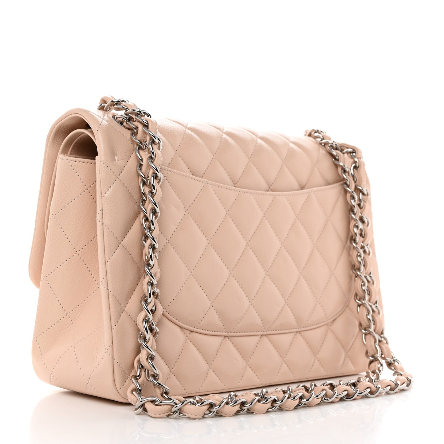 Caviar Quilted Jumbo Double Flap Light Pink