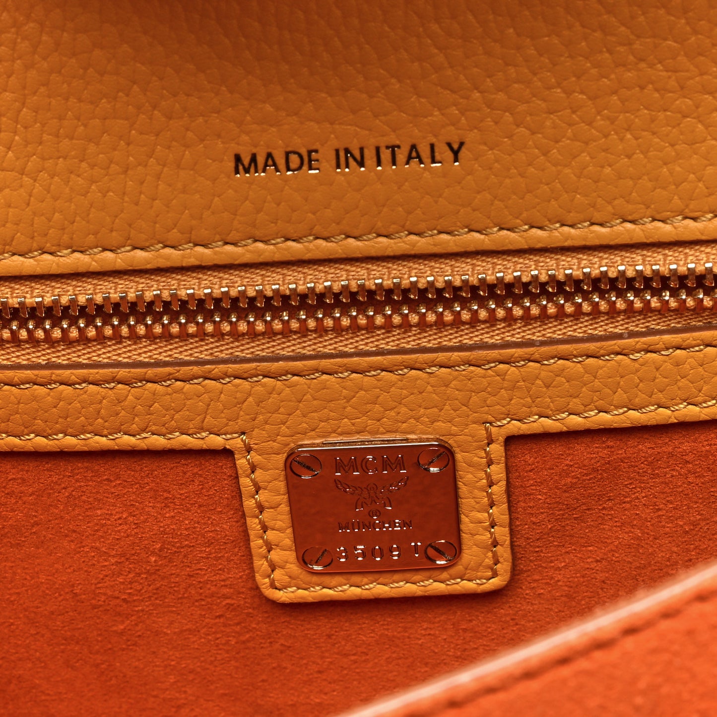 Grained Calfskin Patricia Park Avenue Crossbody Bag Golden Mango