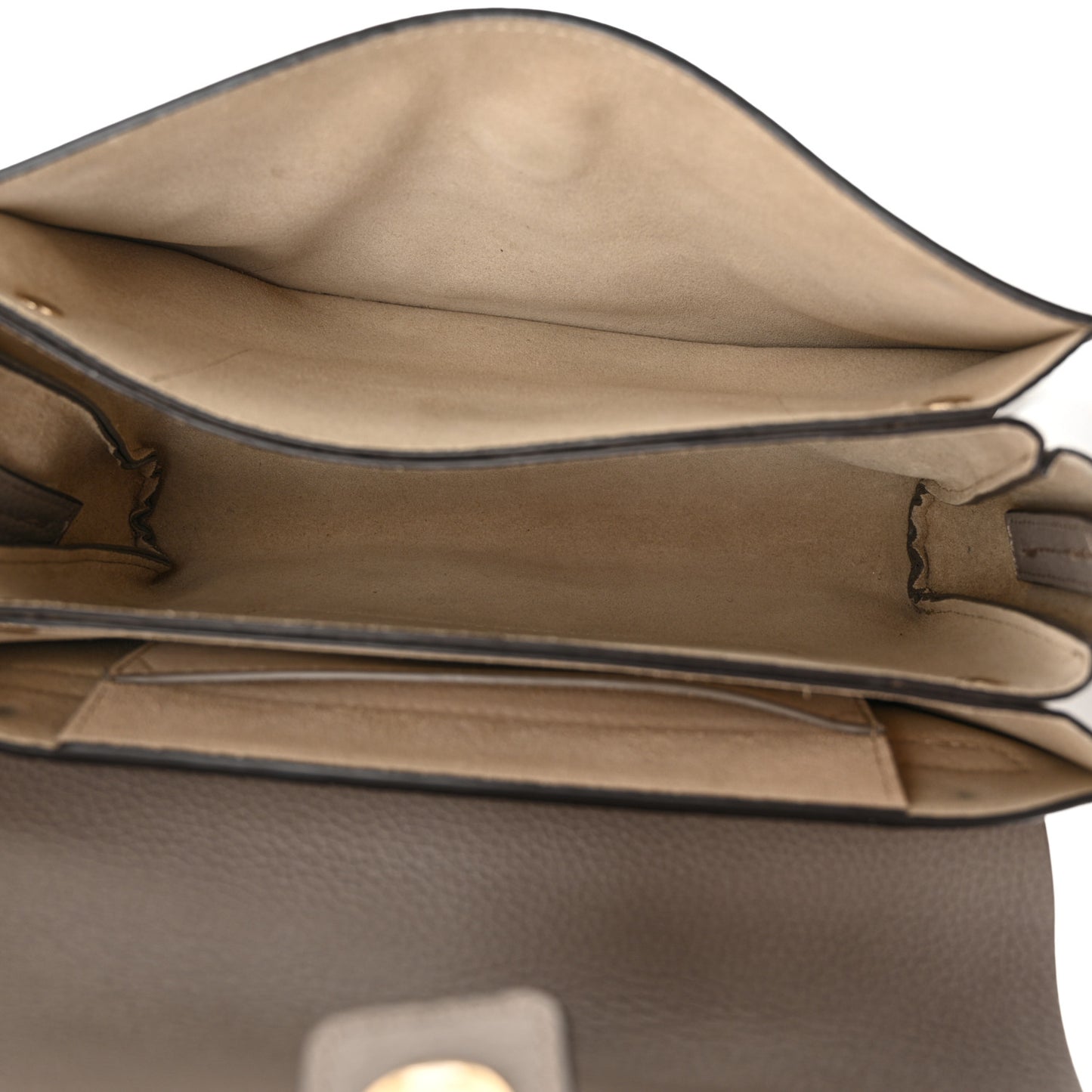 Grained Calfskin Lambskin Small Faye Shoulder Bag Motty Grey
