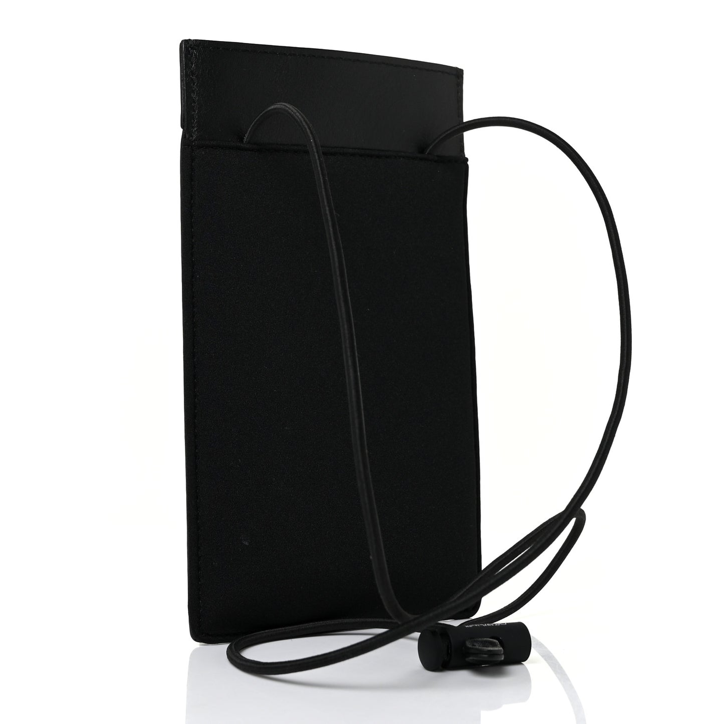 Calfskin Embossed Logo Phone Bag Black